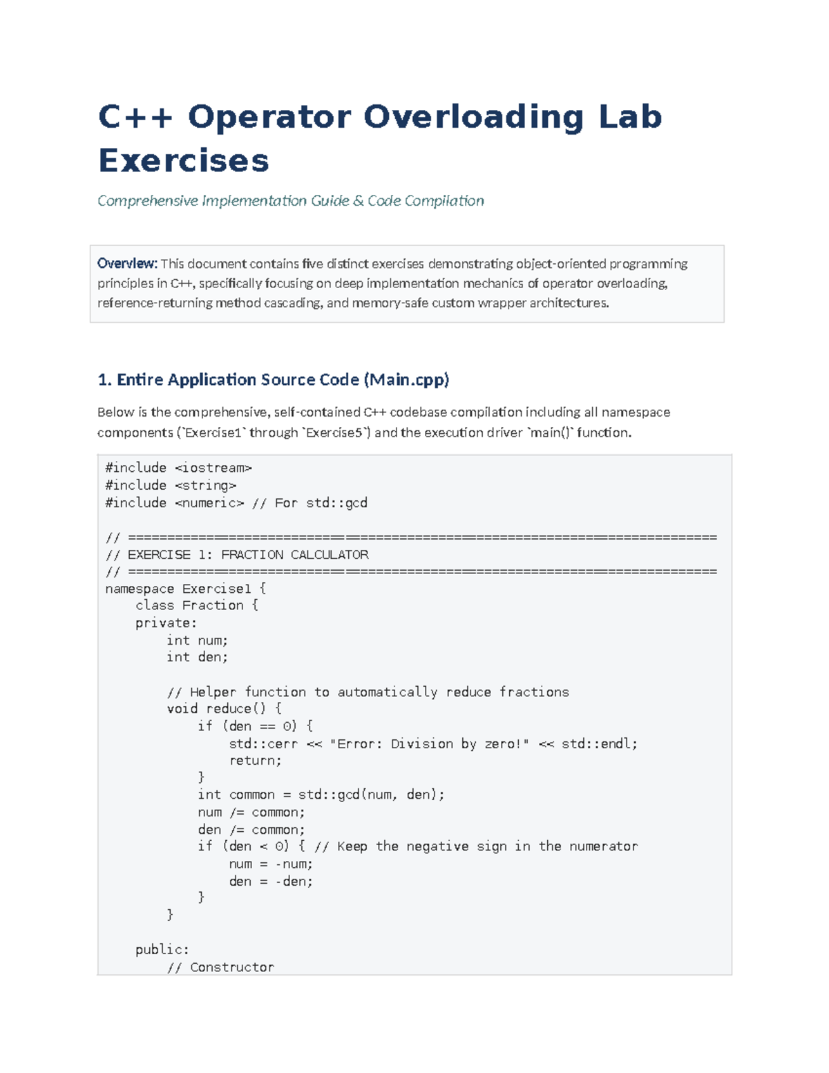 Cpp Operator Overloading Lab Exercises: Comprehensive Guide 2025-ist ...