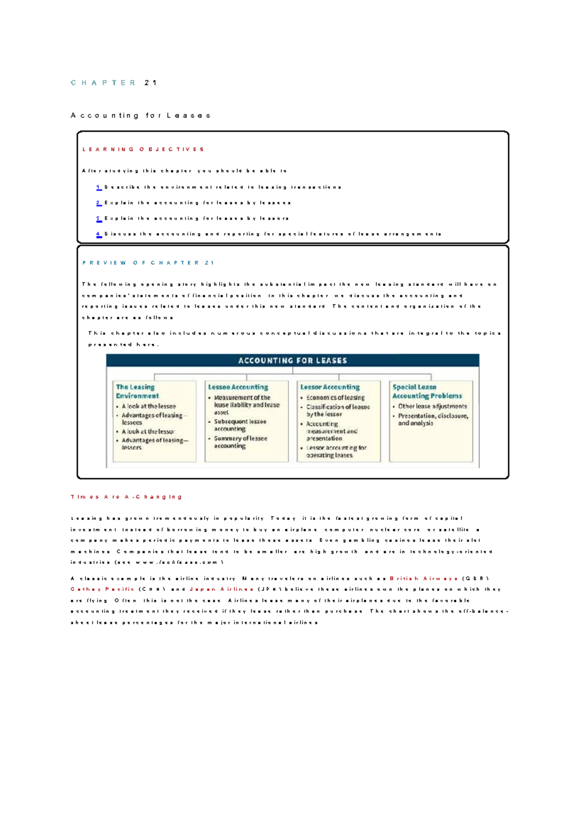 CHAPTER 21: Accounting for Leases - Key Concepts and Learning ...