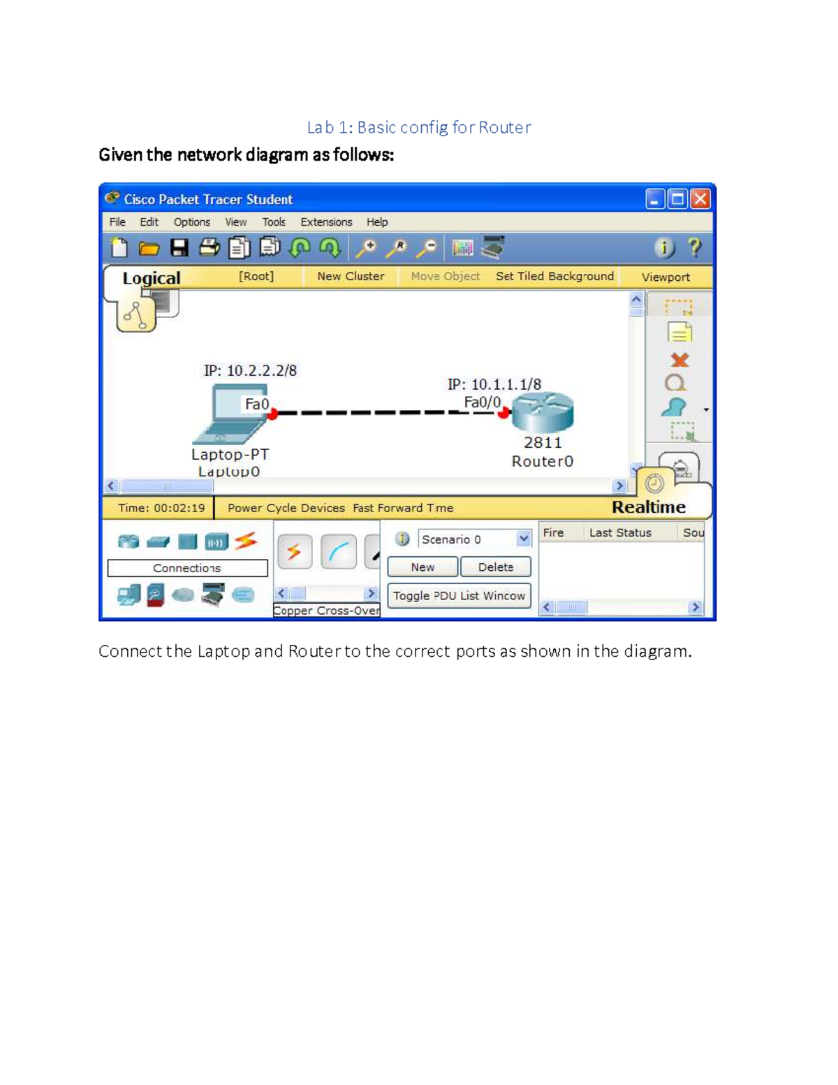 Lab 01 & 02: Router Config & Telnet/SSH Setup in Packet Tracer - Studocu