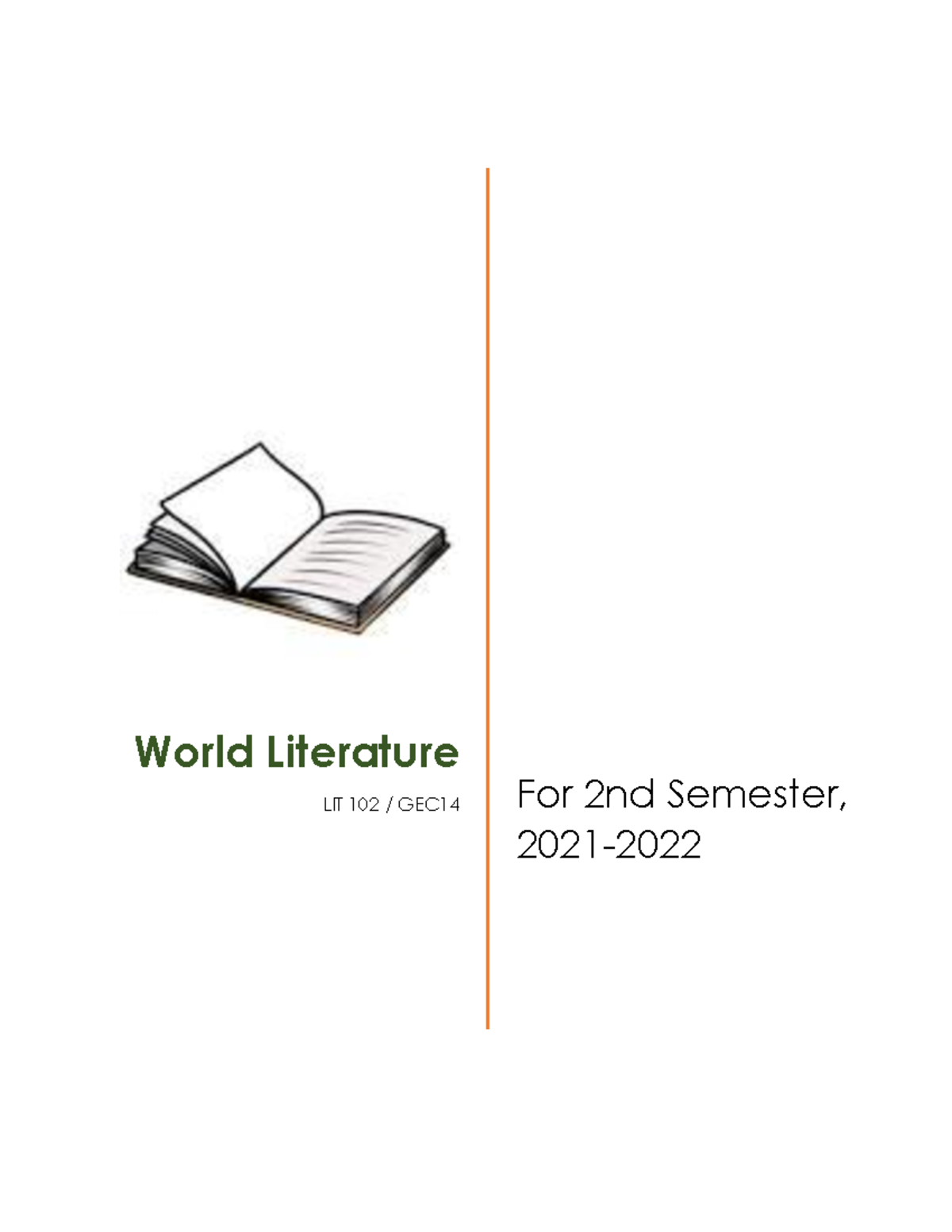 GEC14-LIT 102 Module 1: Summary & Review for 2nd Sem 2021 - Studocu
