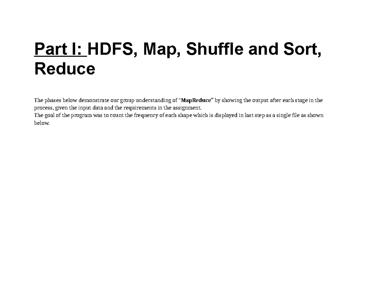 Assignment 2: MapReduce Process in HDFS and Python Implementation - Studocu