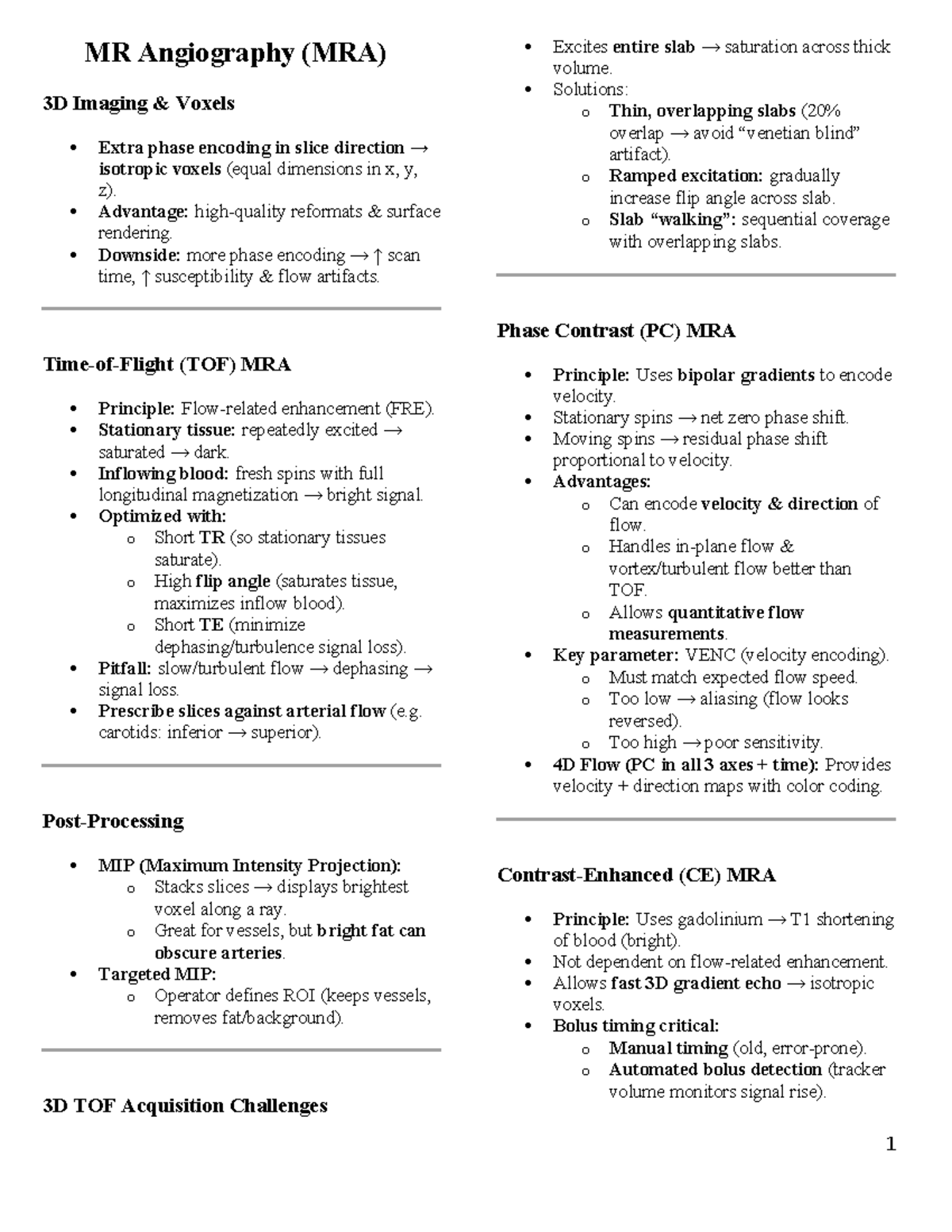 MR Angiography (MRA) Techniques and Principles: A Comprehensive Study ...