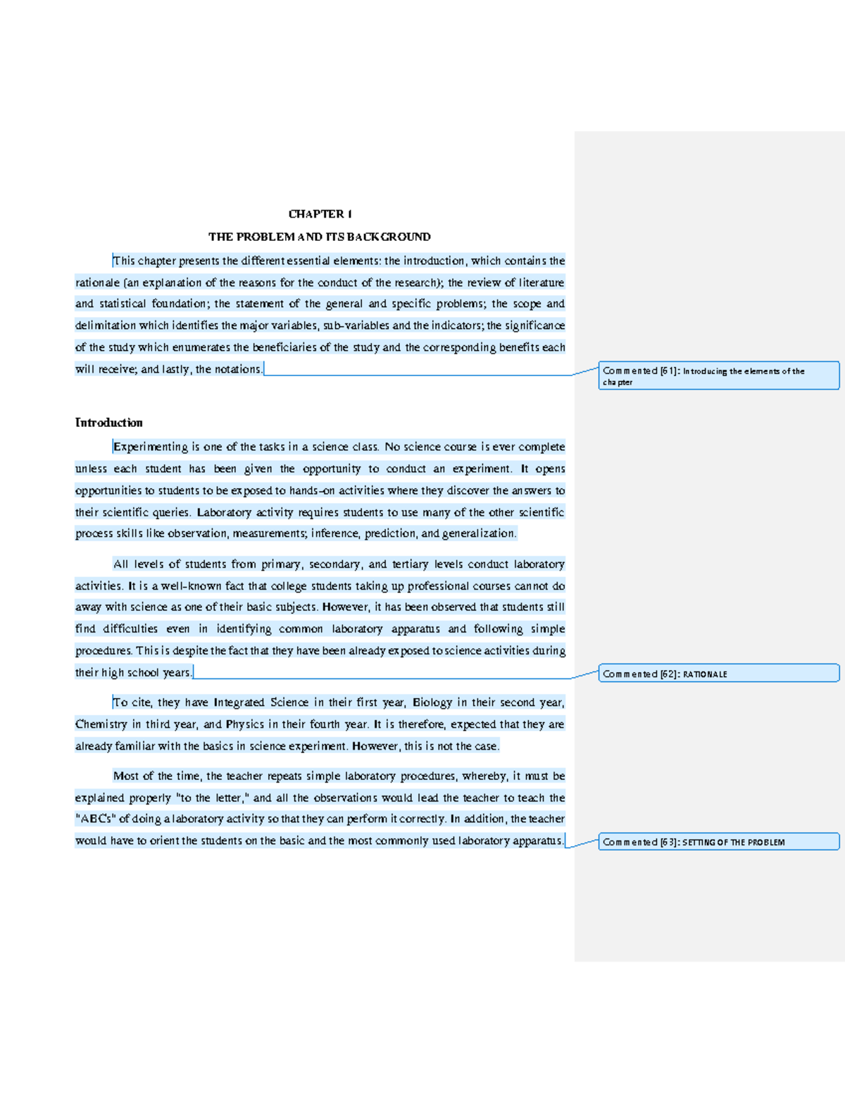 CH1 Format - notes - CHAPTER 1 THE PROBLEM AND ITS BACKGROUND This ...