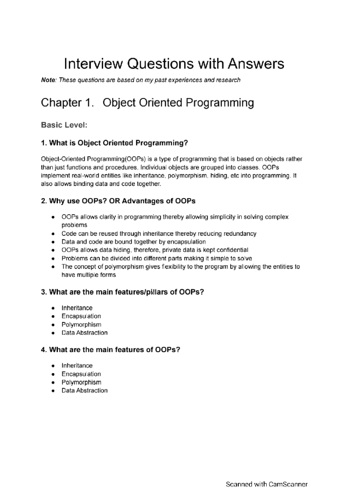Software Engineering Interview Questions & Answers (OOP, DBMS ...