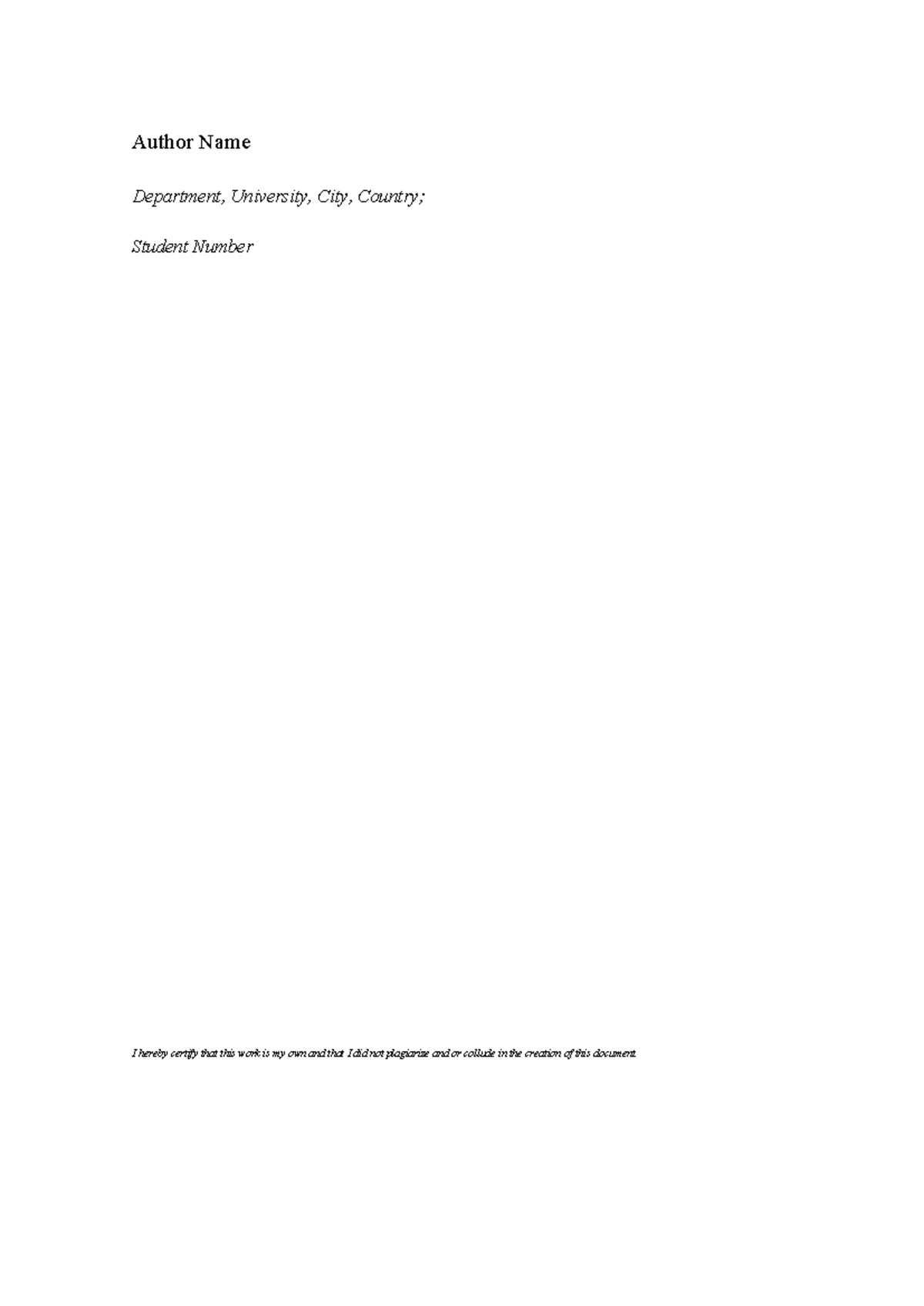 Template for Academic Report Submission - Author Guidelines - Studocu