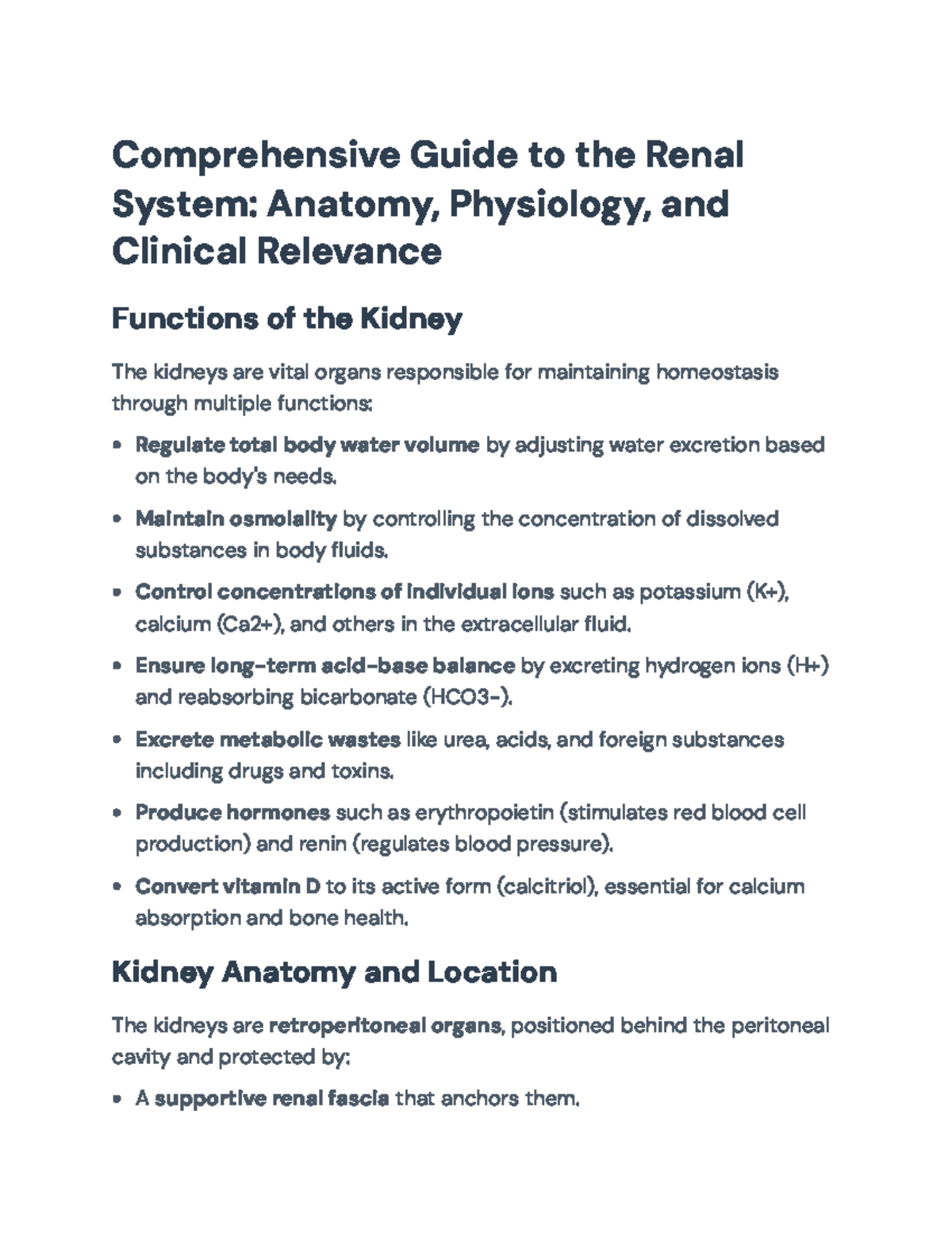 Comprehensive Review of Renal System Anatomy & Physiology for NCLEX ...