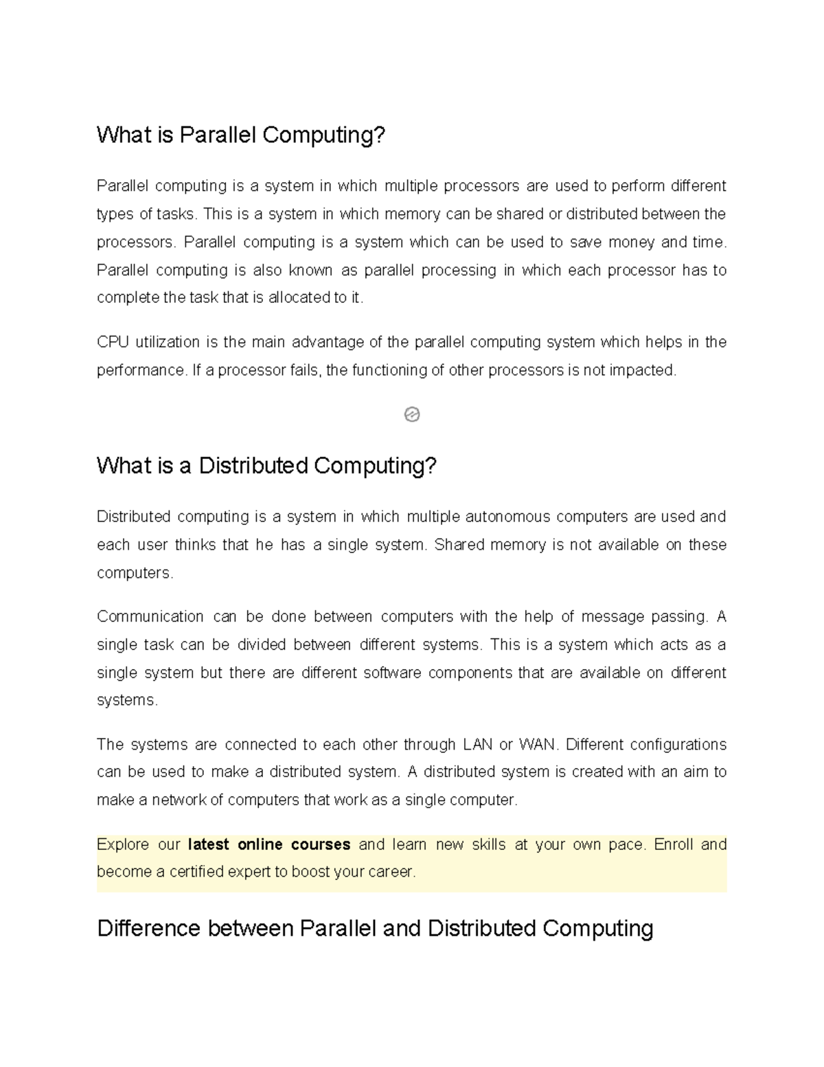 Parallel vs. Distributed Computing: Key Concepts and Differences - Studocu