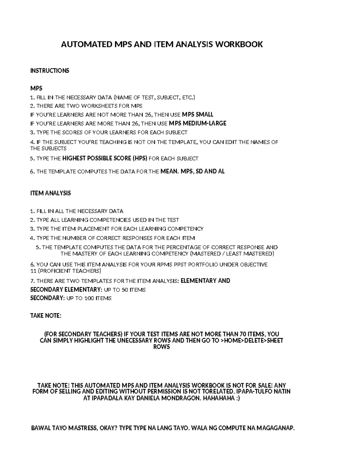Image 10 for Item Analysis Template For Teachers