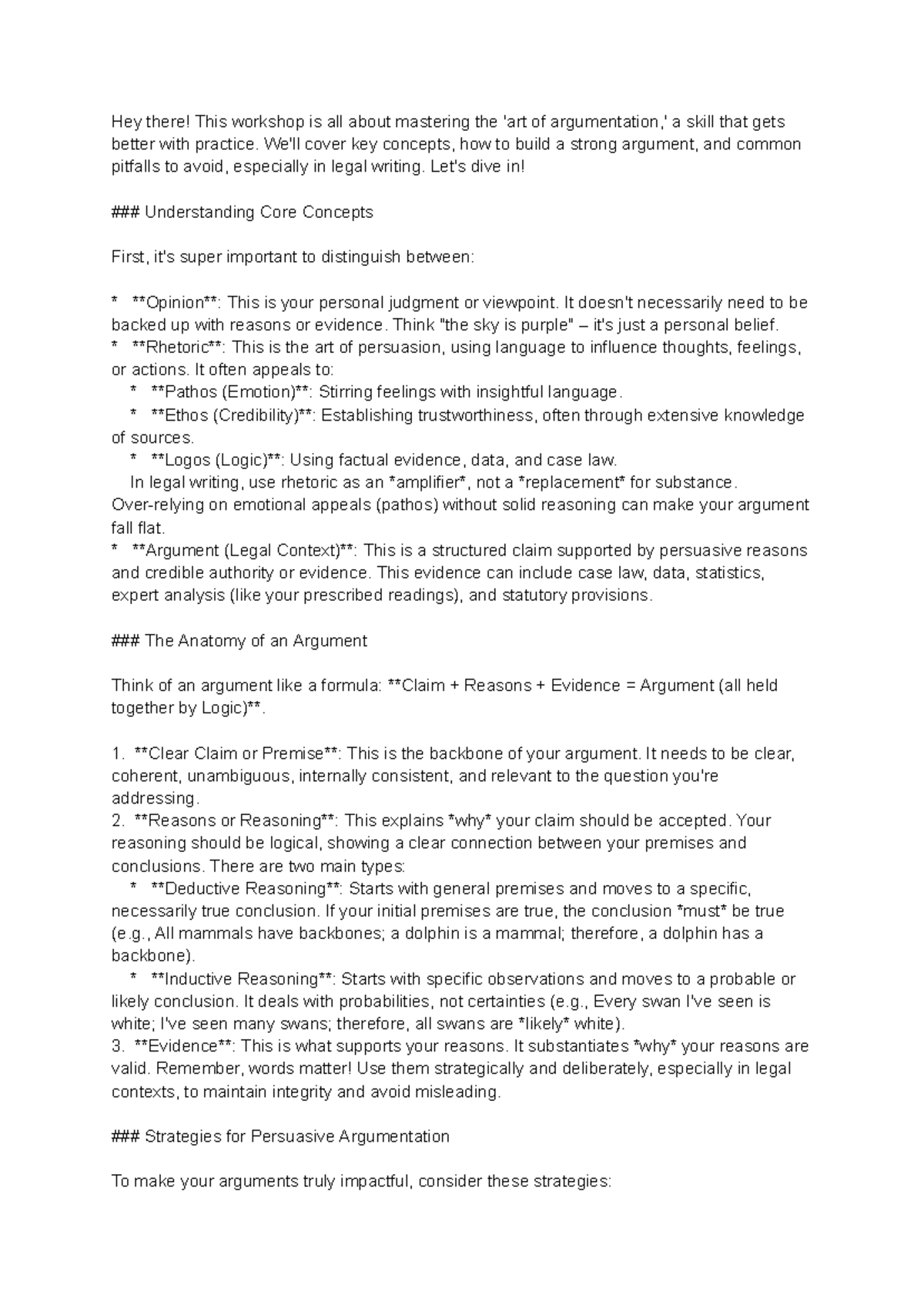 Jurisprudence Argumentation Workshop: Mastering Persuasive Legal ...