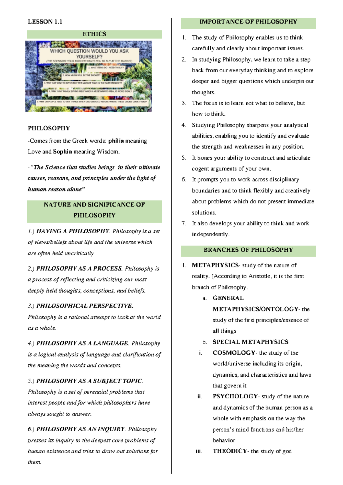Ethics Prelims Lesson 1 & 2 Overview and Key Concepts - Studocu
