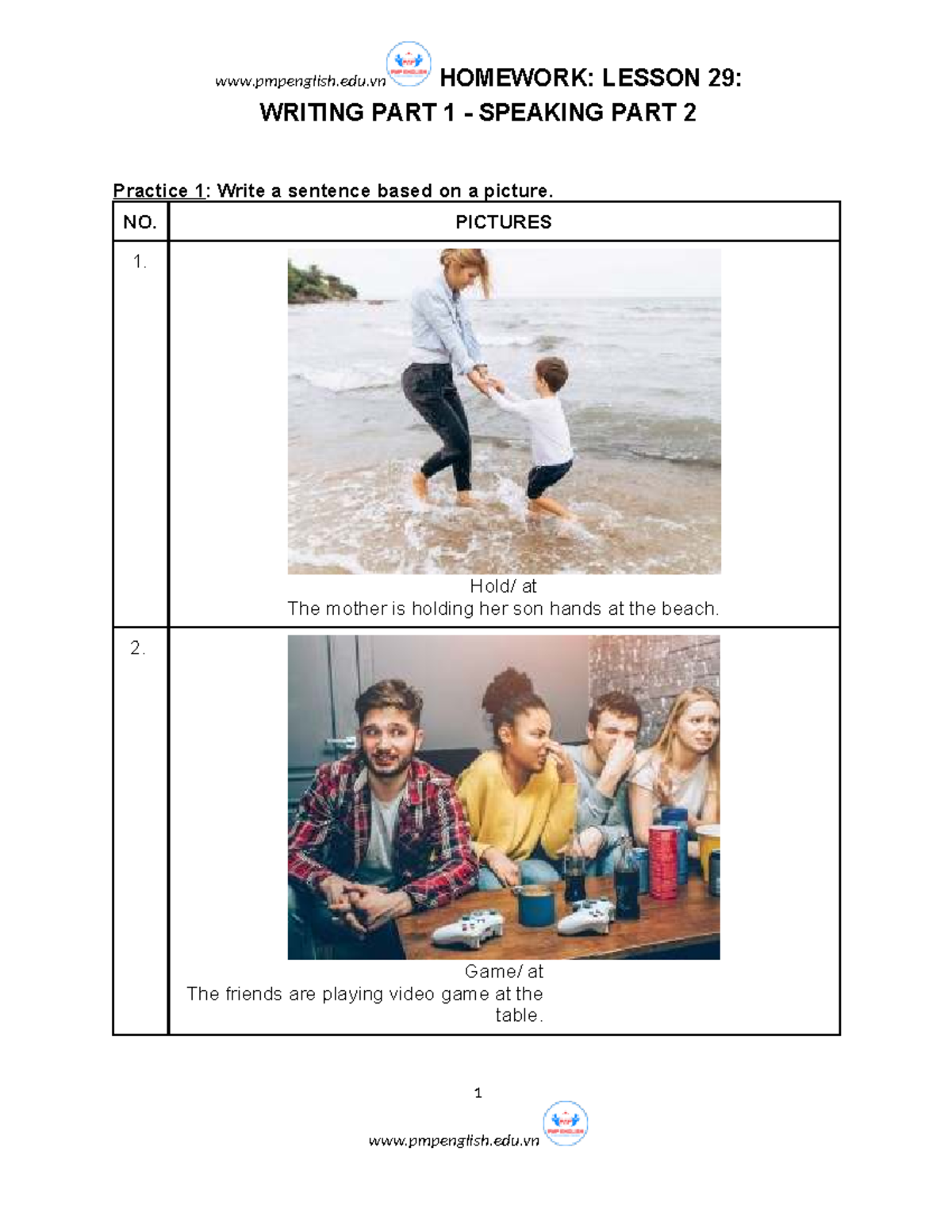 Lesson 29: Writing & Speaking Practice 1 - Picture Descriptions - Studocu