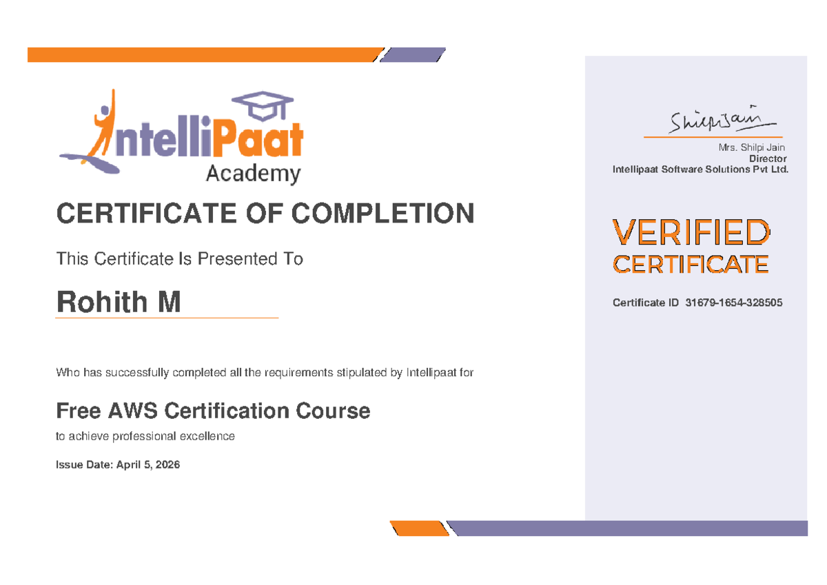 CC1 - Outputs from 1 to 5 - Cloud Computing - CERTIFICATE OF COMPLETION ...