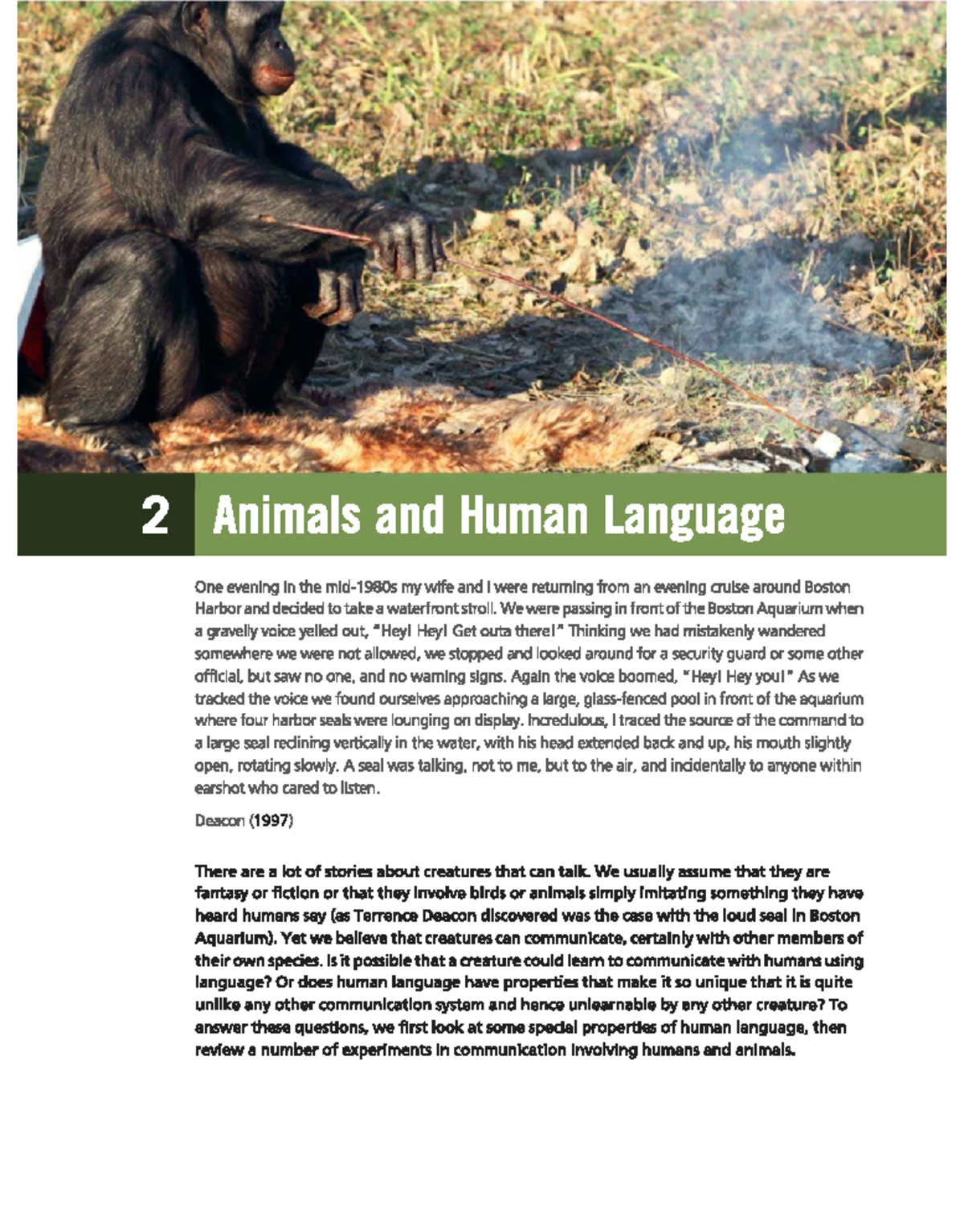 Animals and Human Language: Communication Insights (Course Code: 2 ...