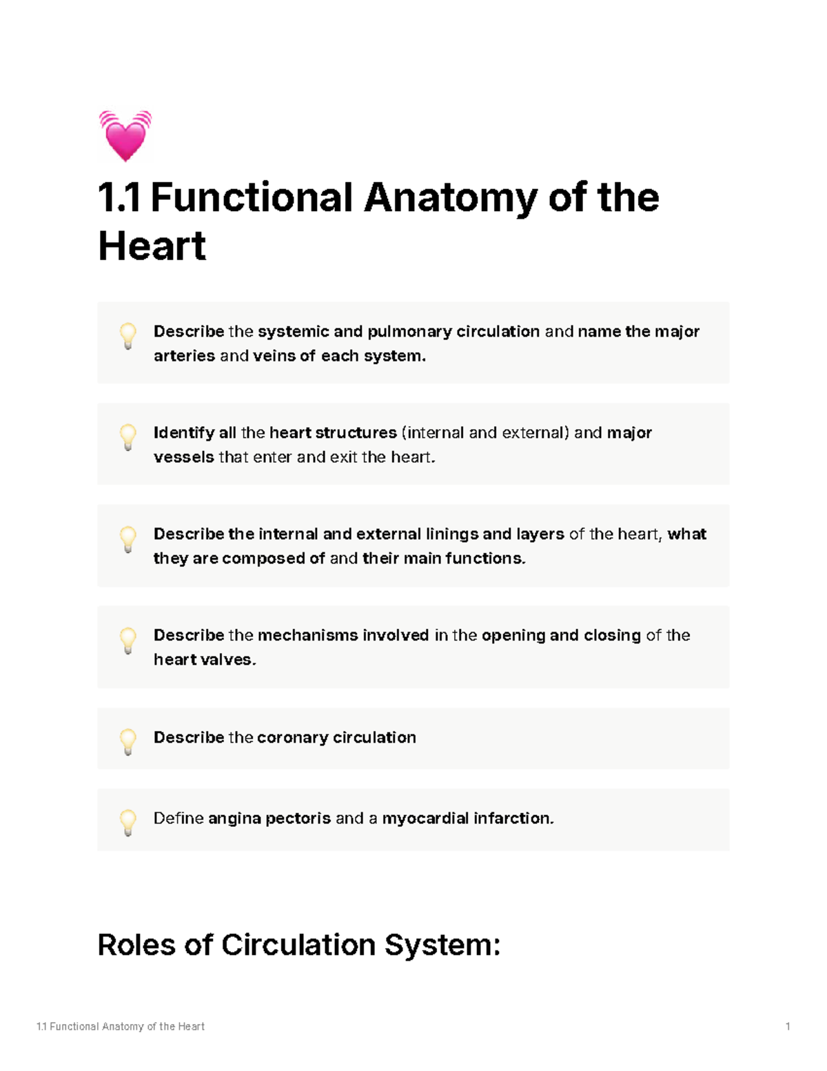 1.1 Functional Anatomy of the Heart: Circulation, Structures, and ...