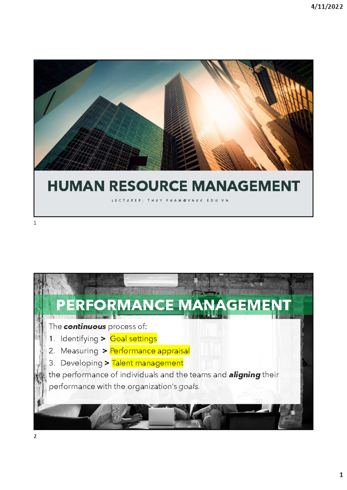 HRM - Session 6 - Performance Management & Employee Development - Studocu