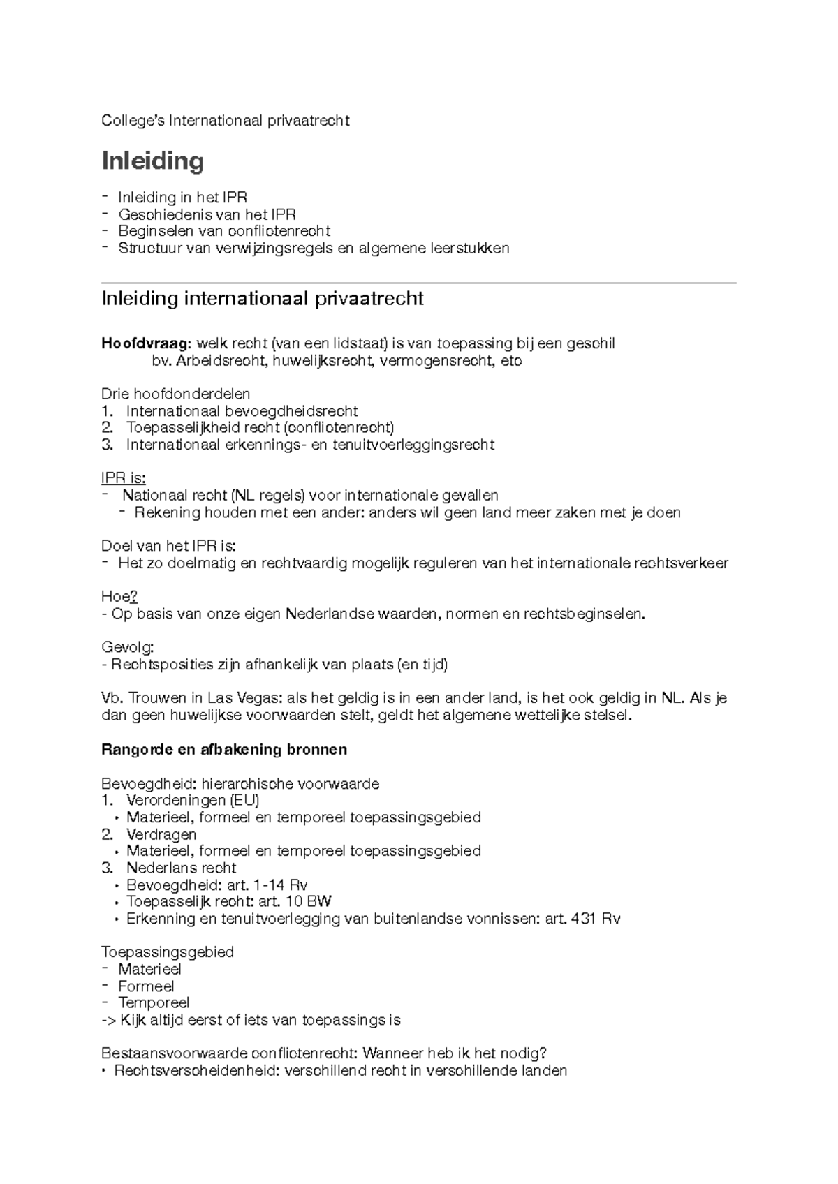 Internationaal Privaatrecht: Inleiding en Kernconcepten (IPR) - Studeersnel