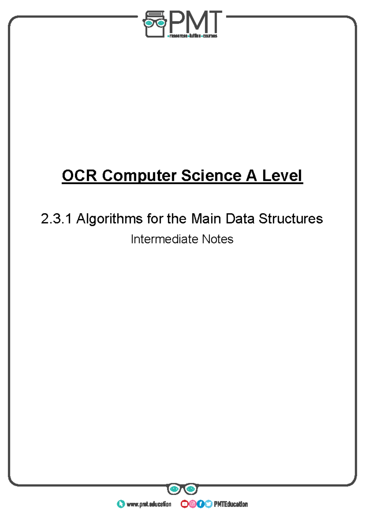 A Level 2.3.2 Intermediate Notes on Algorithms for Data Structures ...