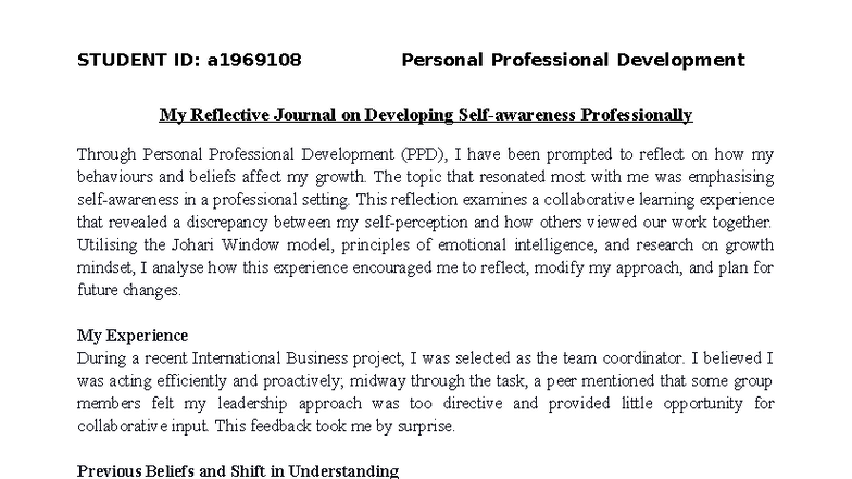 Learning Journal - PPD: Reflective Insights on Professional Growth ...
