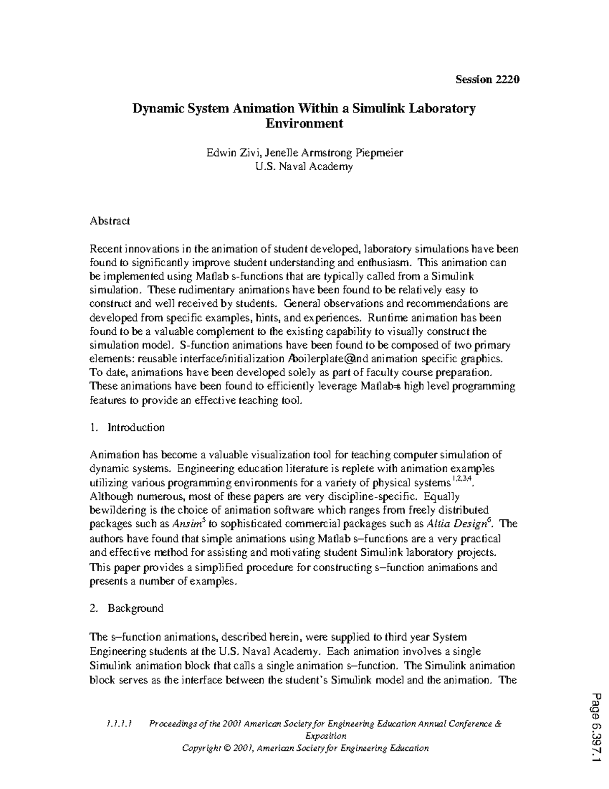 Dynamic System Animation in Simulink Lab Environment (ENG 301) - Studocu