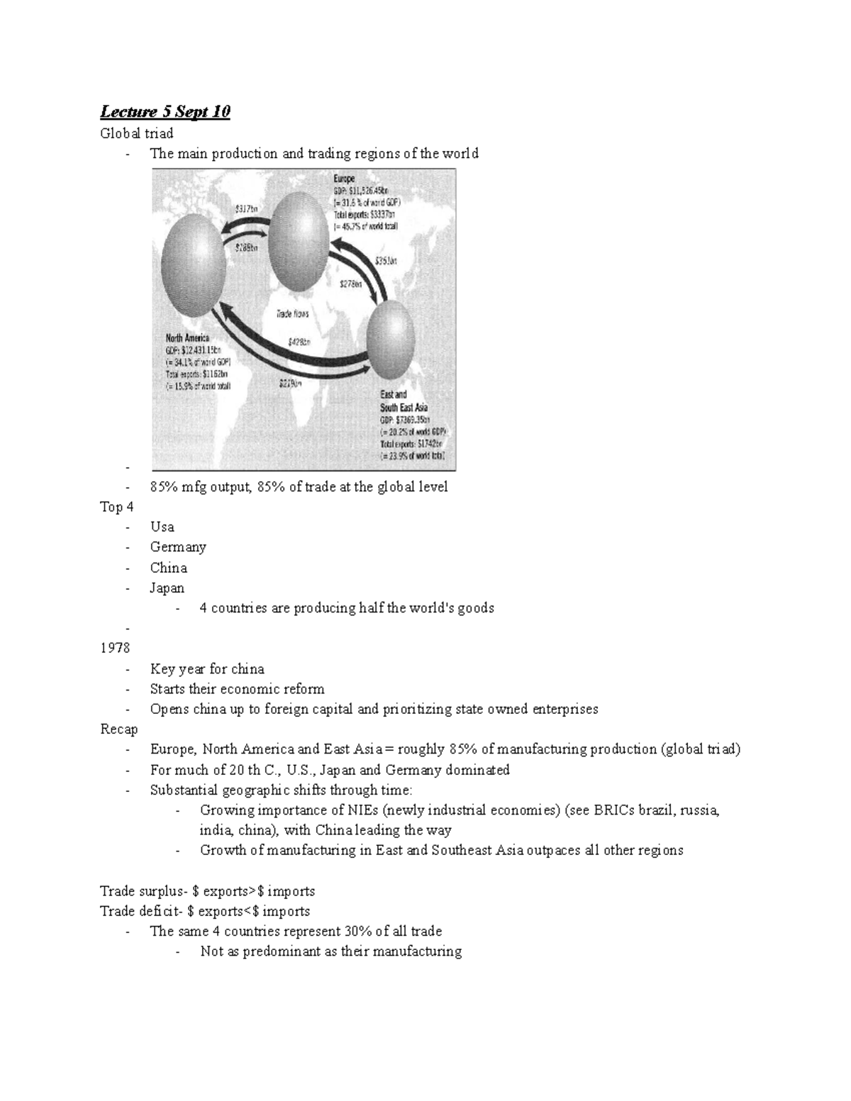 Lecture Notes on Global Trade & Economic Theories (ECO 101) - Studocu