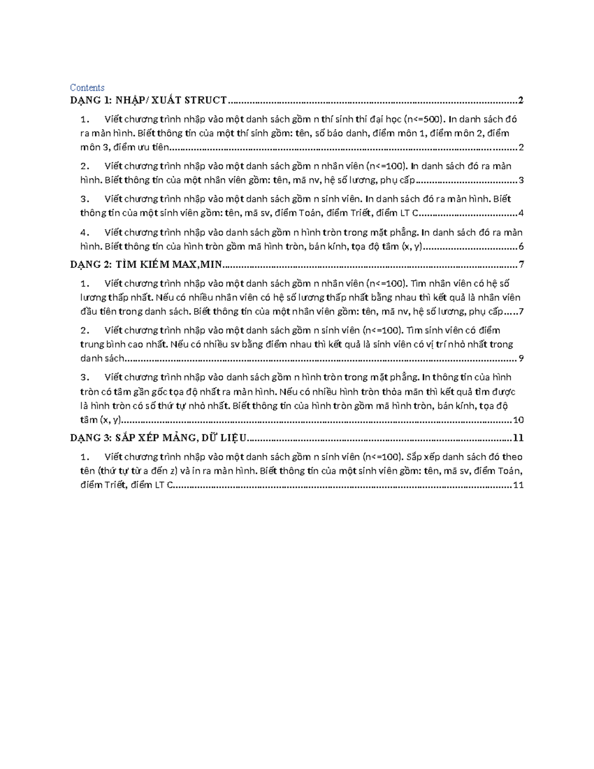 Chương 4: Struct - Lập Trình C (DẠNG 1, 2, 3) - Studocu