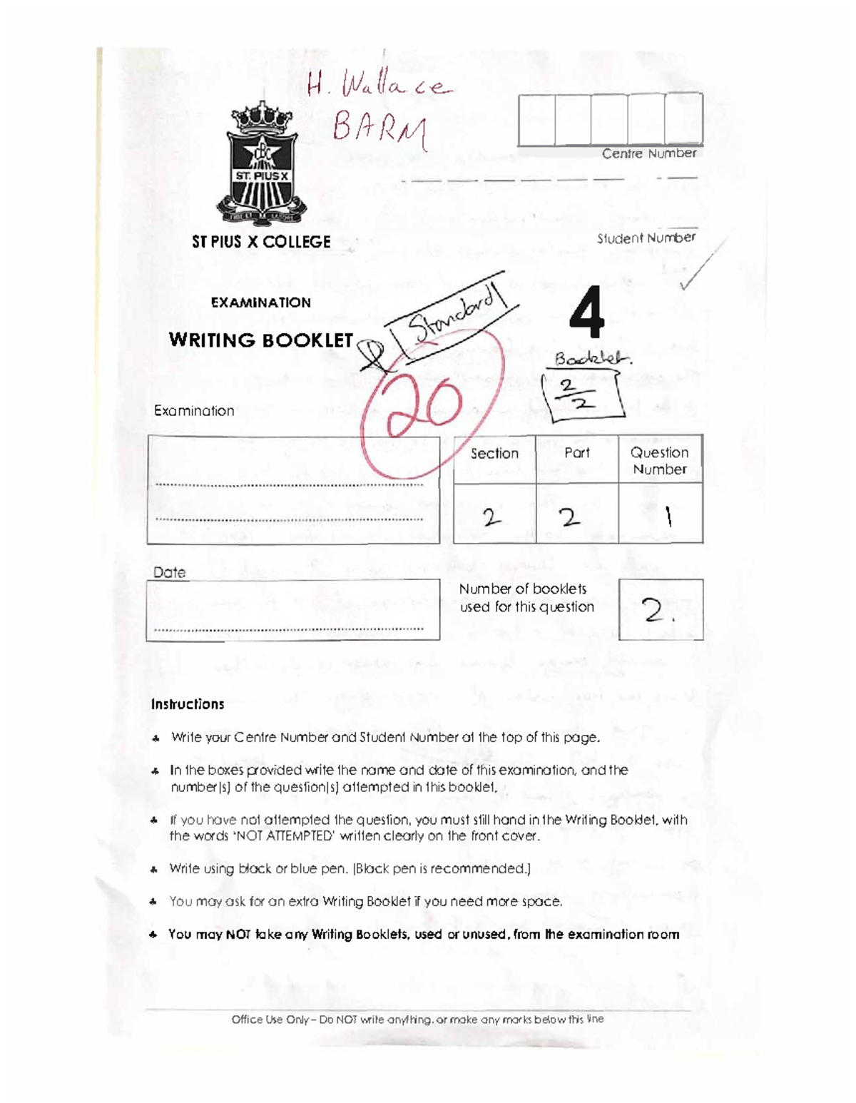 Common Module Trial Paper - Kenneth Slessor (2020) Exam Guide - Studocu