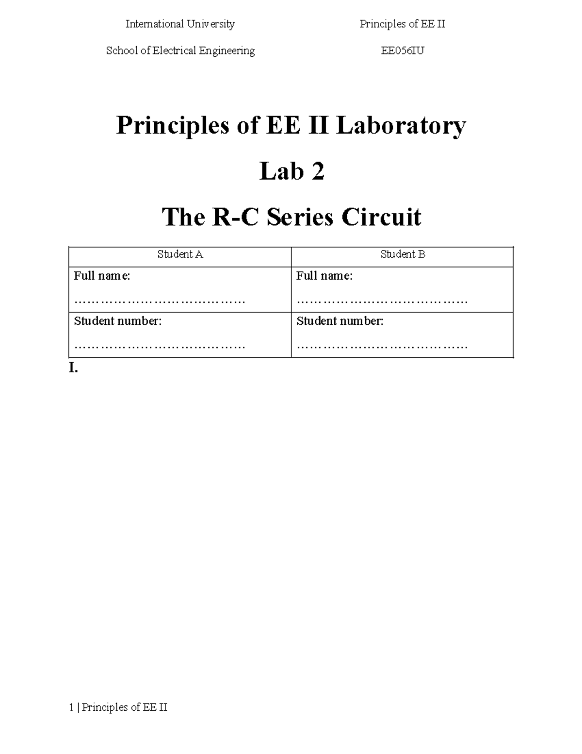 Lab 2 - Series Circuit & Waveform Analysis - EE056IU - Studocu