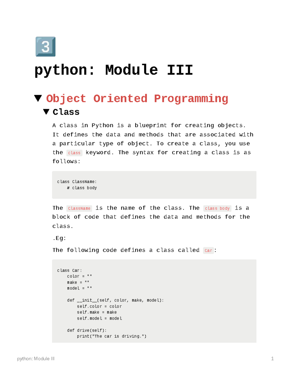 Python: Module on Object-Oriented Programming Concepts - Studocu