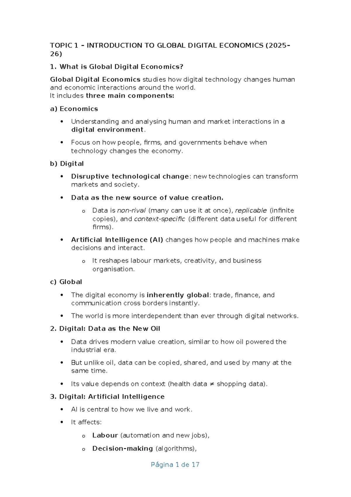 Digital Economy Notes (Course Code: DE101) - Introduction & Key ...