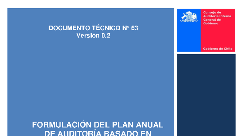 Documento Técnico 63: Formulación del Plan Anual de Auditoría Basado en ...