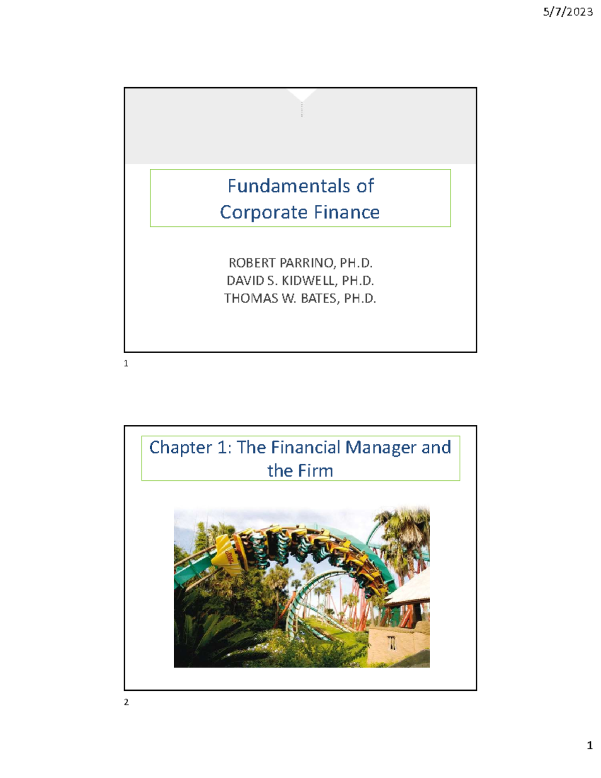 FIN - Chapter 1 - Ch1 - Fundamentals of Corporate Finance ...