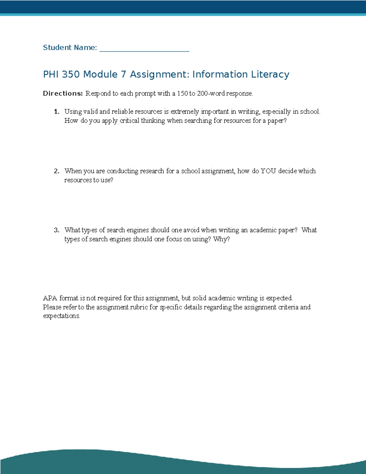PHI 350 Module 6 Assignment: Analyzing Fallacy vs. Validity - Studocu