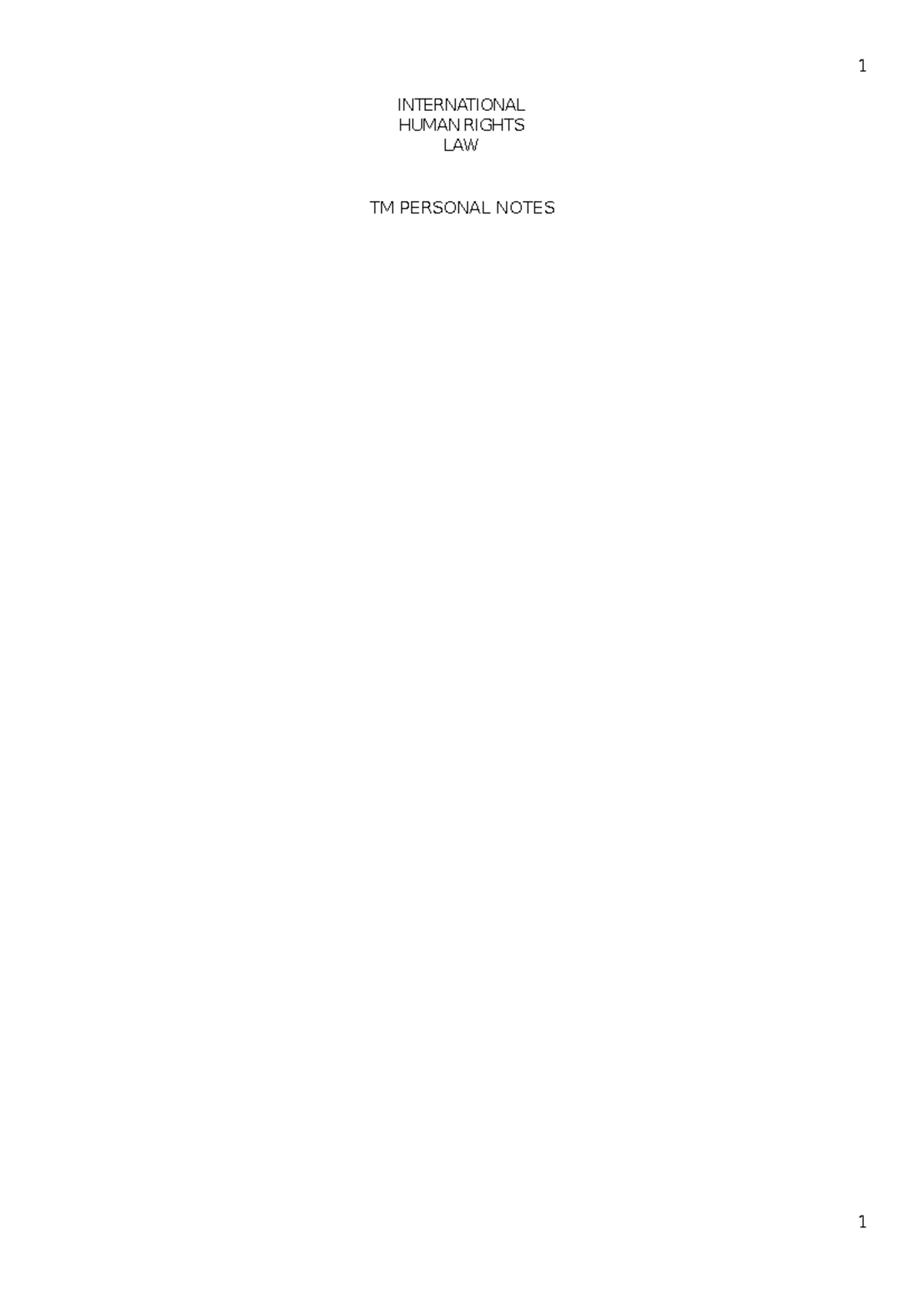 IHL 101: Lesson 1 Introduction to International Humanitarian Law Notes ...