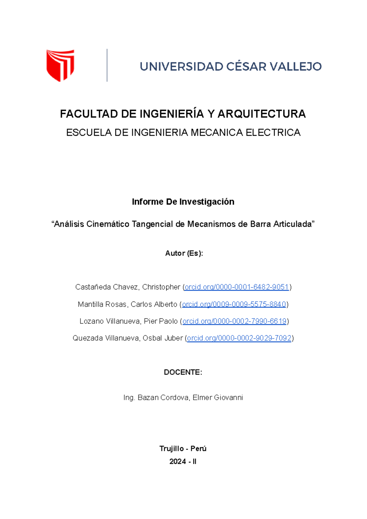 MEC-2024: Análisis Cinemático Tangencial en Mecanismos de Barra Articulada - Document Preview
