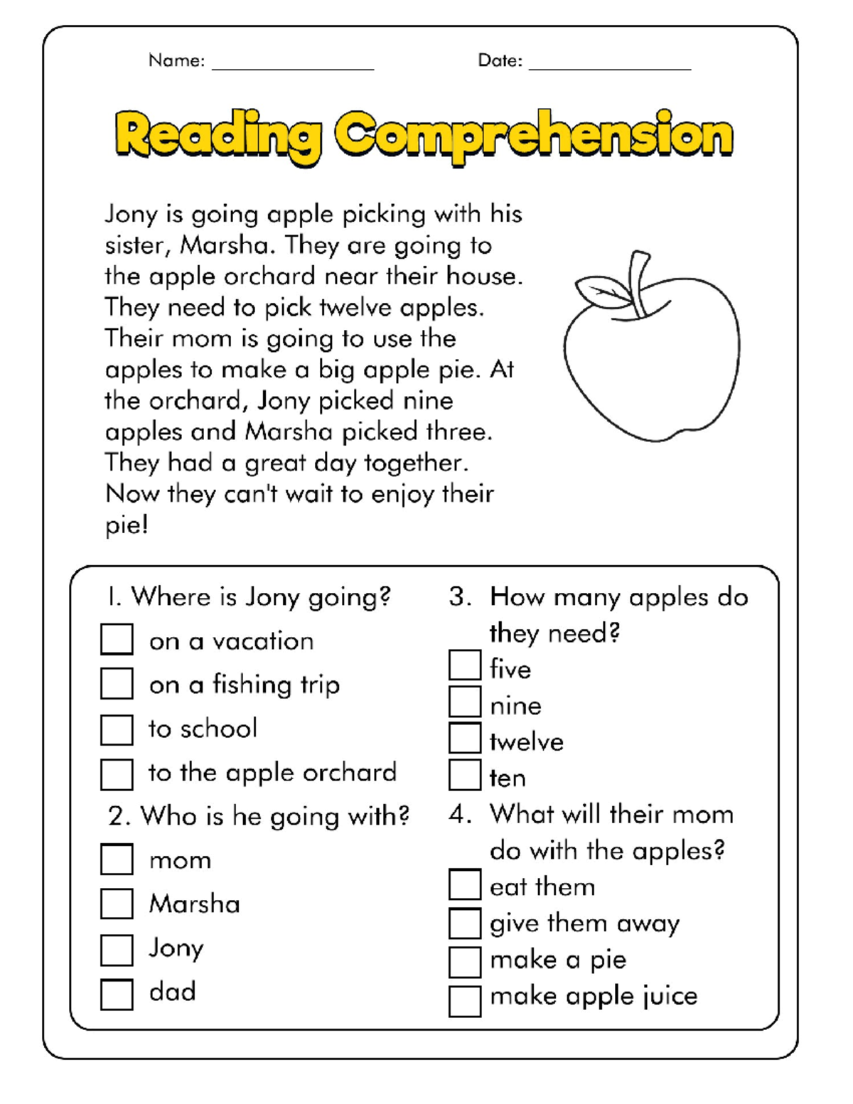 Reading Exercise 1: Comprehension Activities for Kids - Studocu