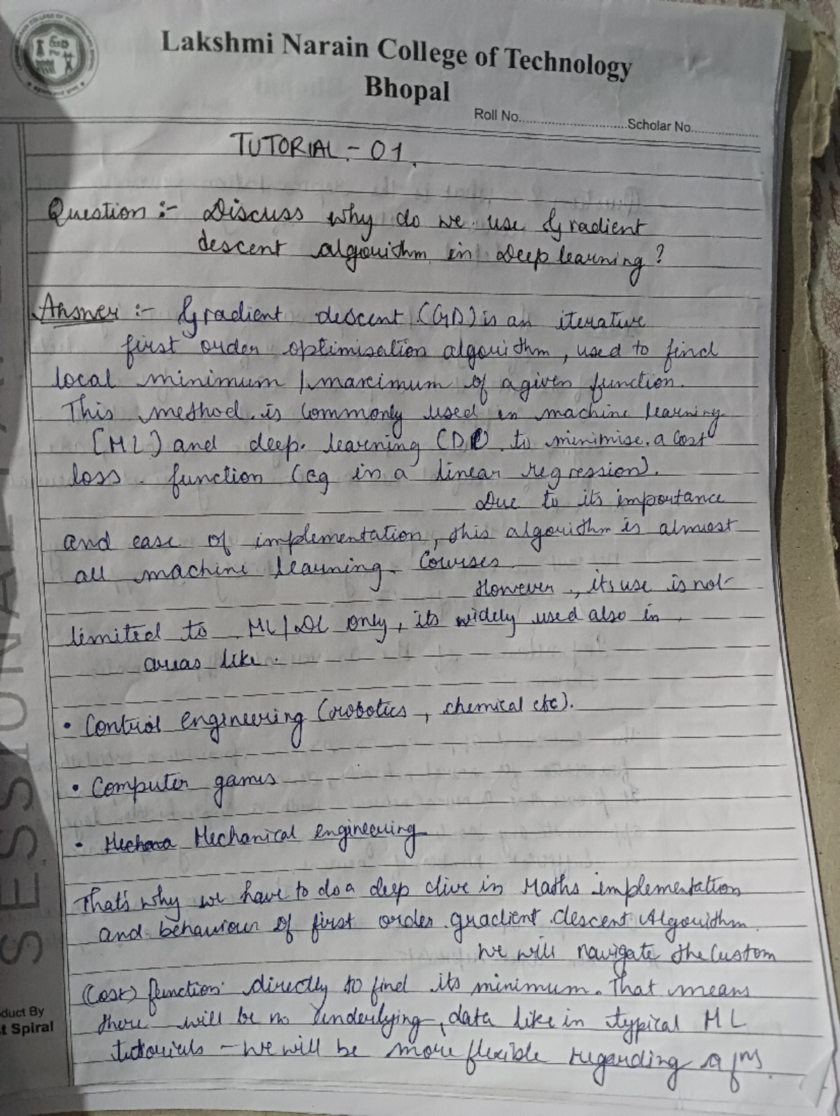 Deep Learning Tutorial Notes - Studocu