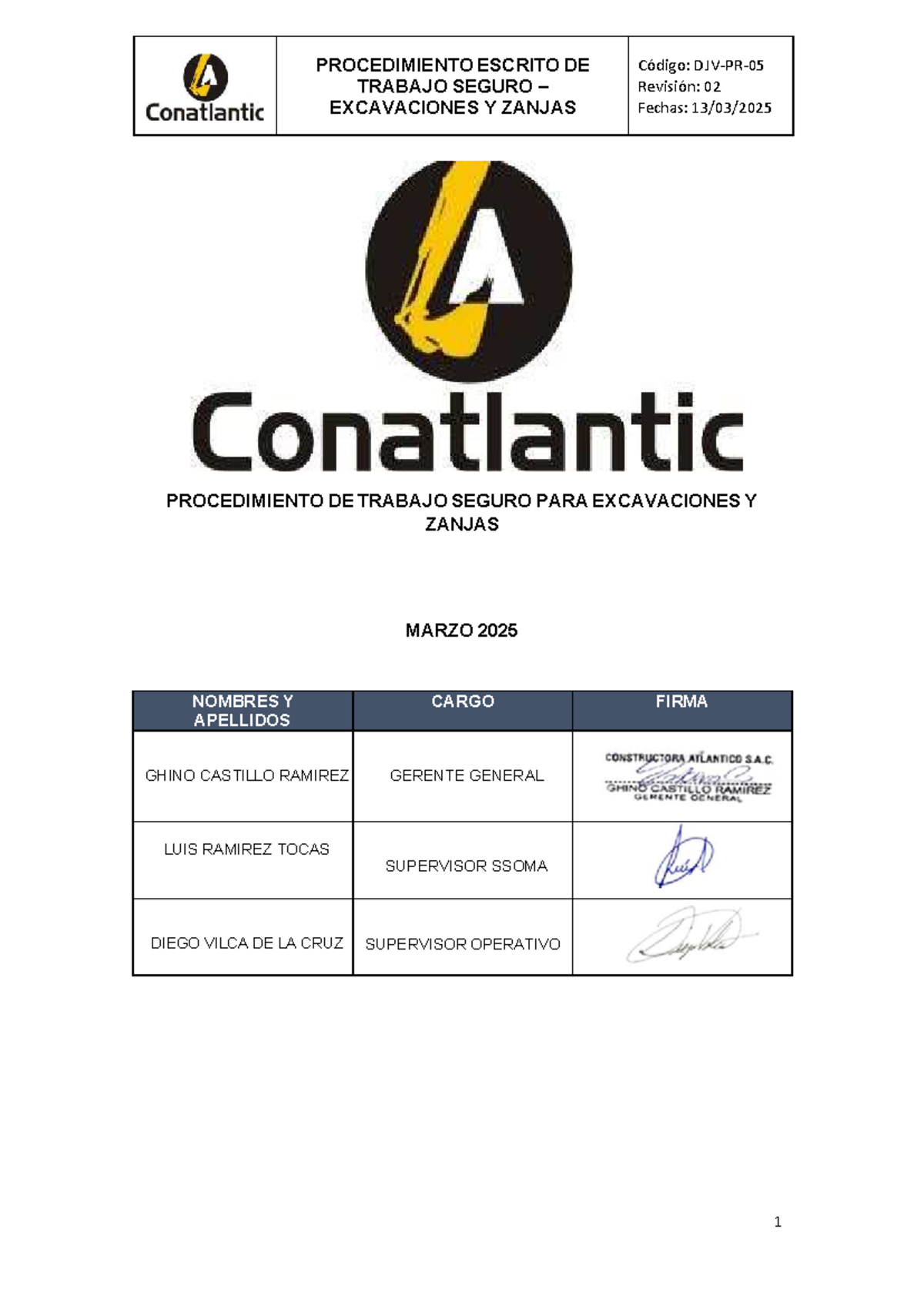PETS - Procedimiento Seguro para Excavaciones y Zanjas - Document Preview