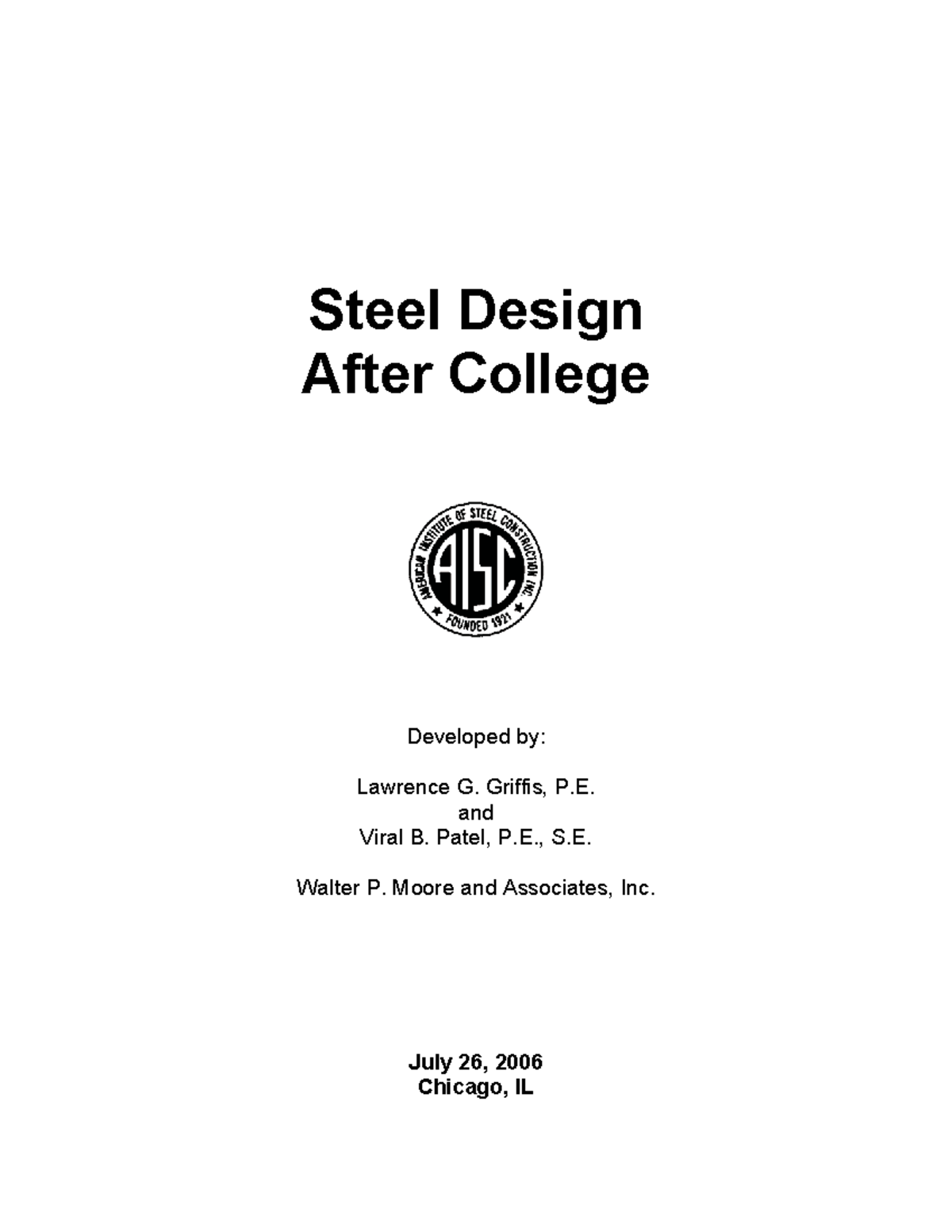 Steel Design After College: Comprehensive Handout for Engineers - Studocu