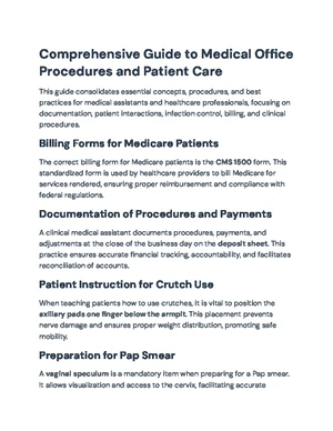Comprehensive Guide to Medical Office Procedures (MED 101) - Studocu