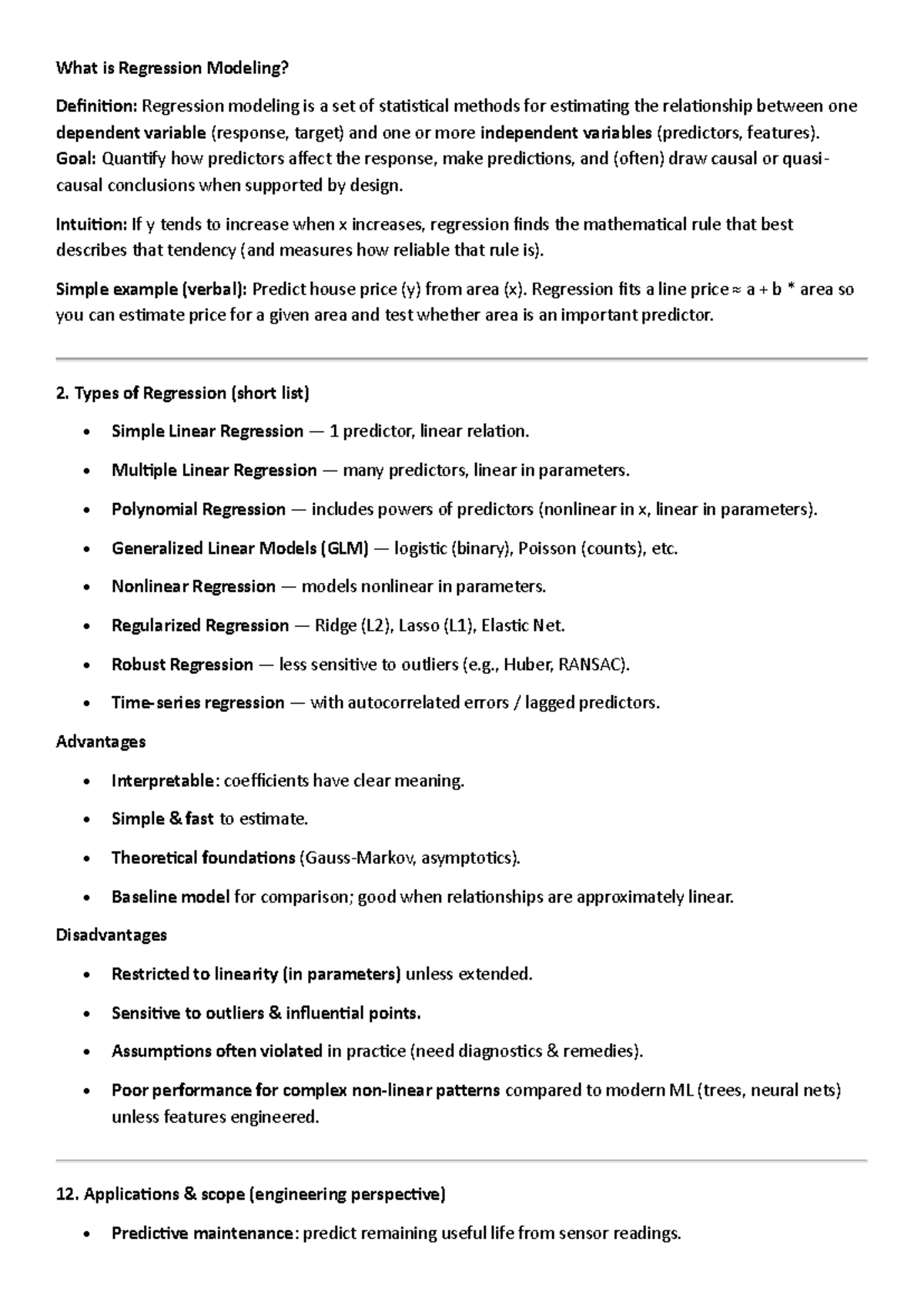 Data Analytics Notes: Understanding Regression, Bayesian Modeling, and ...