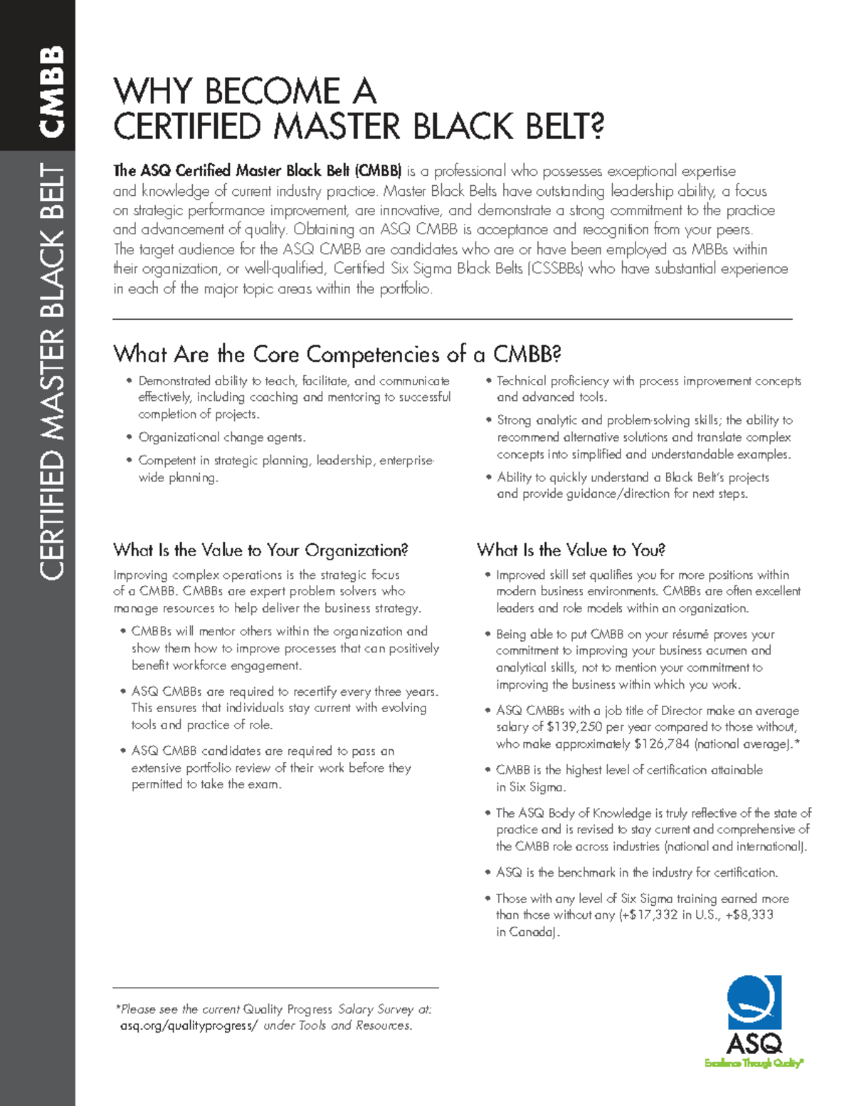 CMBB Overview: Why Become a Certified Master Black Belt? - Studocu