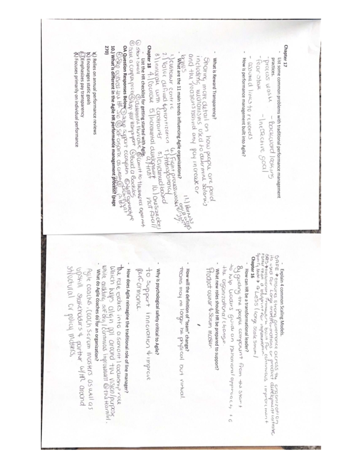 Chapter 17 & 18 Study Guide: Scaling Models & Agile HR Practices - Studocu