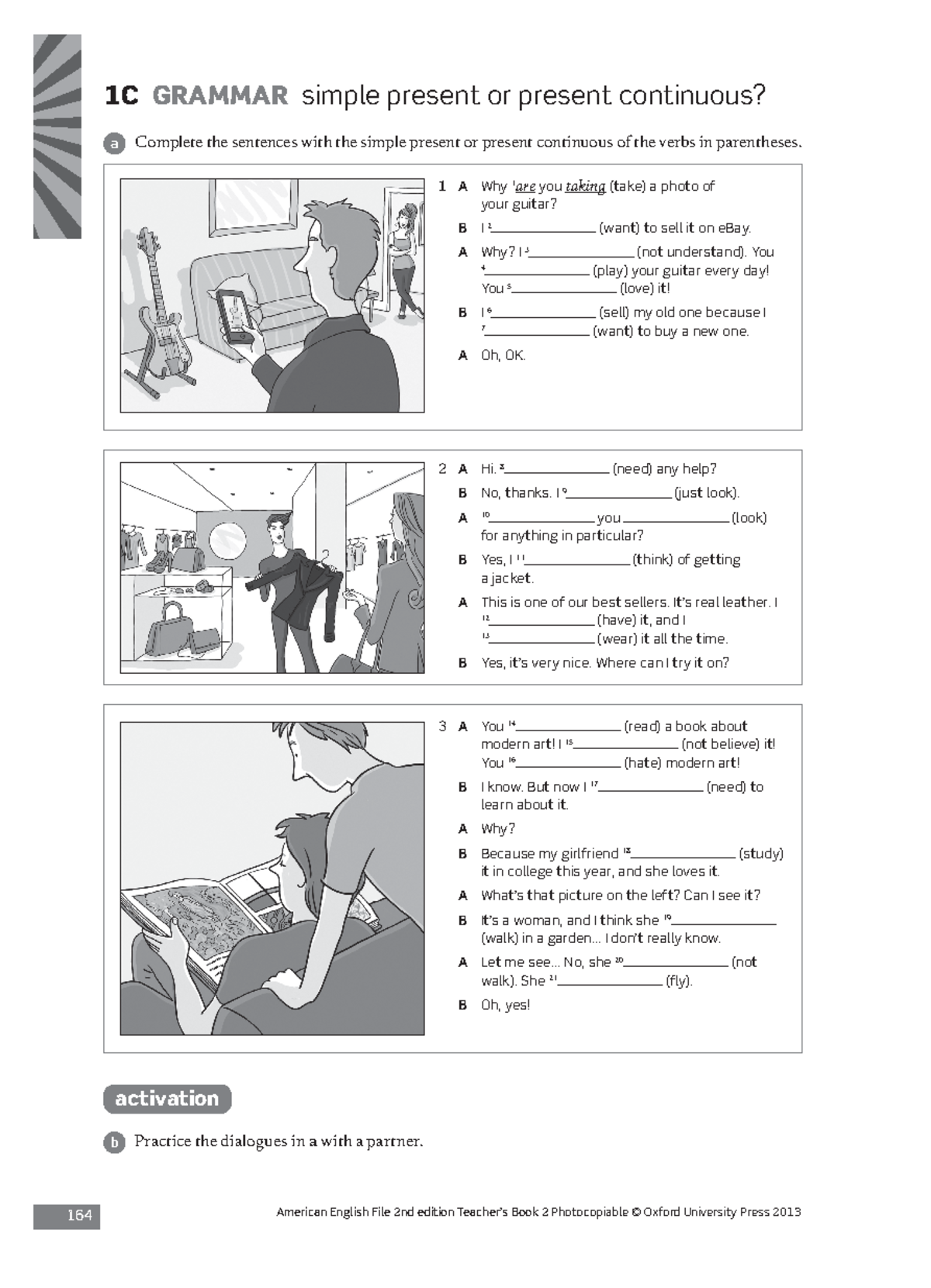 2.2 Simple Present vs Present Continuous Grammar Exercises - Studocu