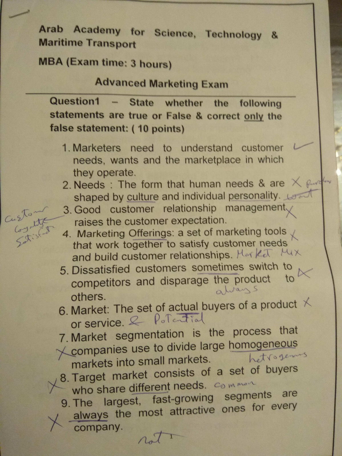Final Exam Questions and Answers - Advanced Marketing - MBA - Studocu