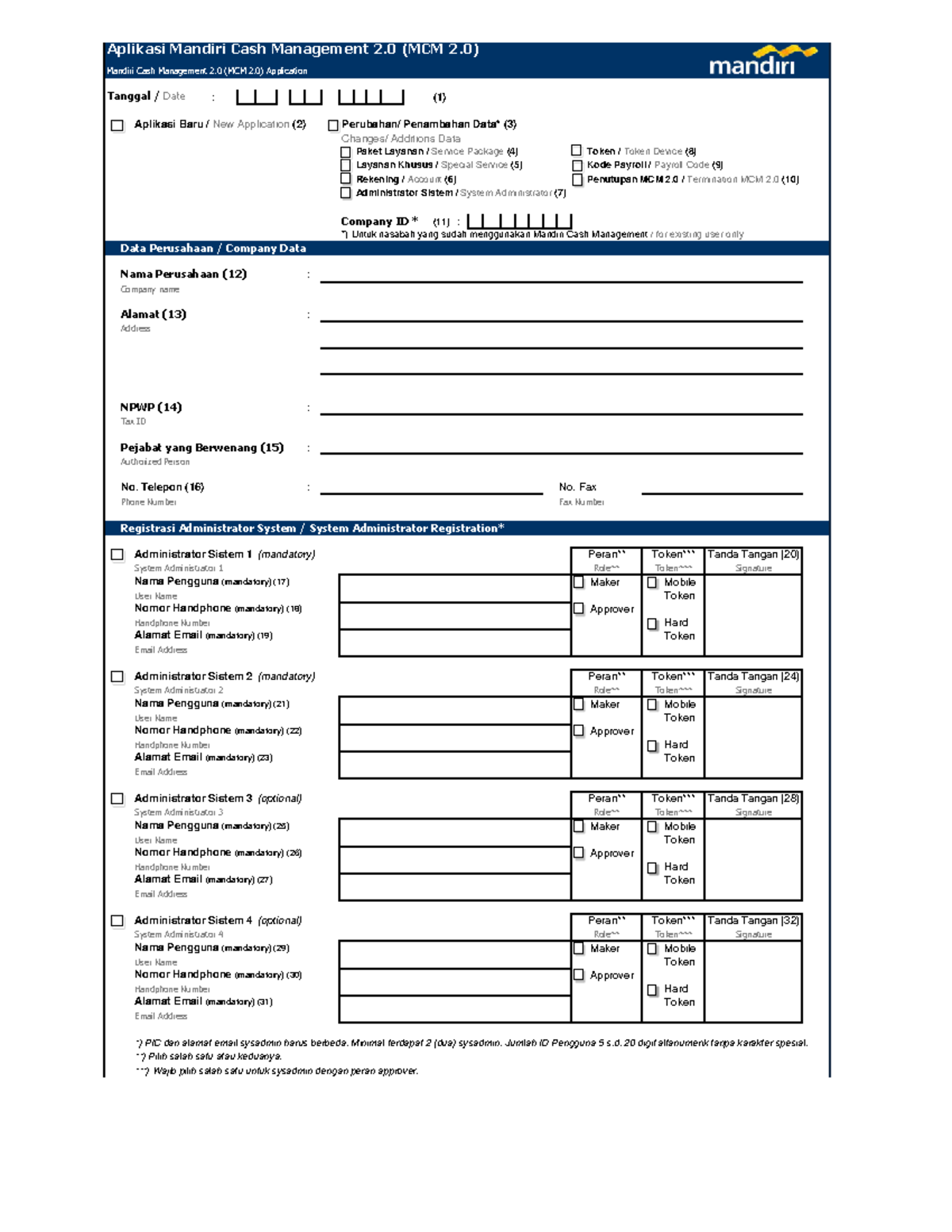 Form Aplikasi MCM 2.0 Versi 4.2 Terbaru (MCM 2.0) untuk Nasabah - Studocu