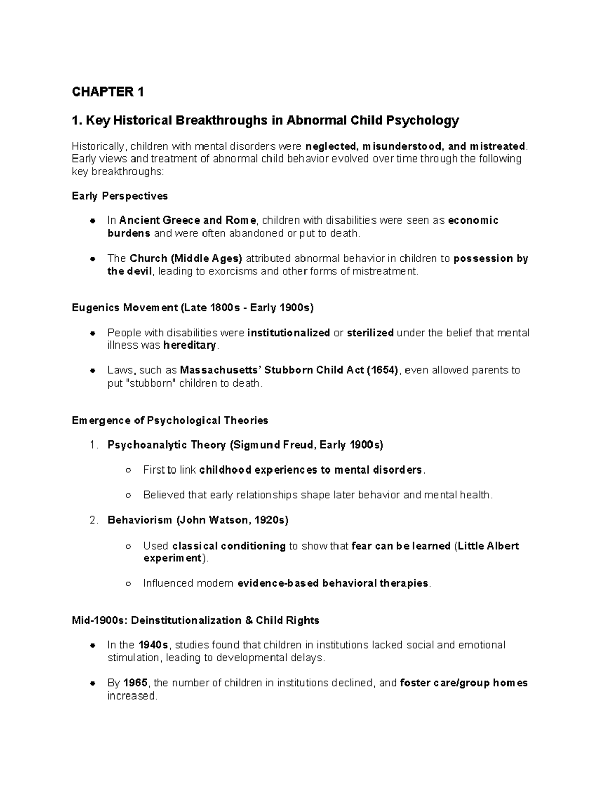 Sem test 1 notes - CHAPTER 1 1. Key Historical Breakthroughs in ...