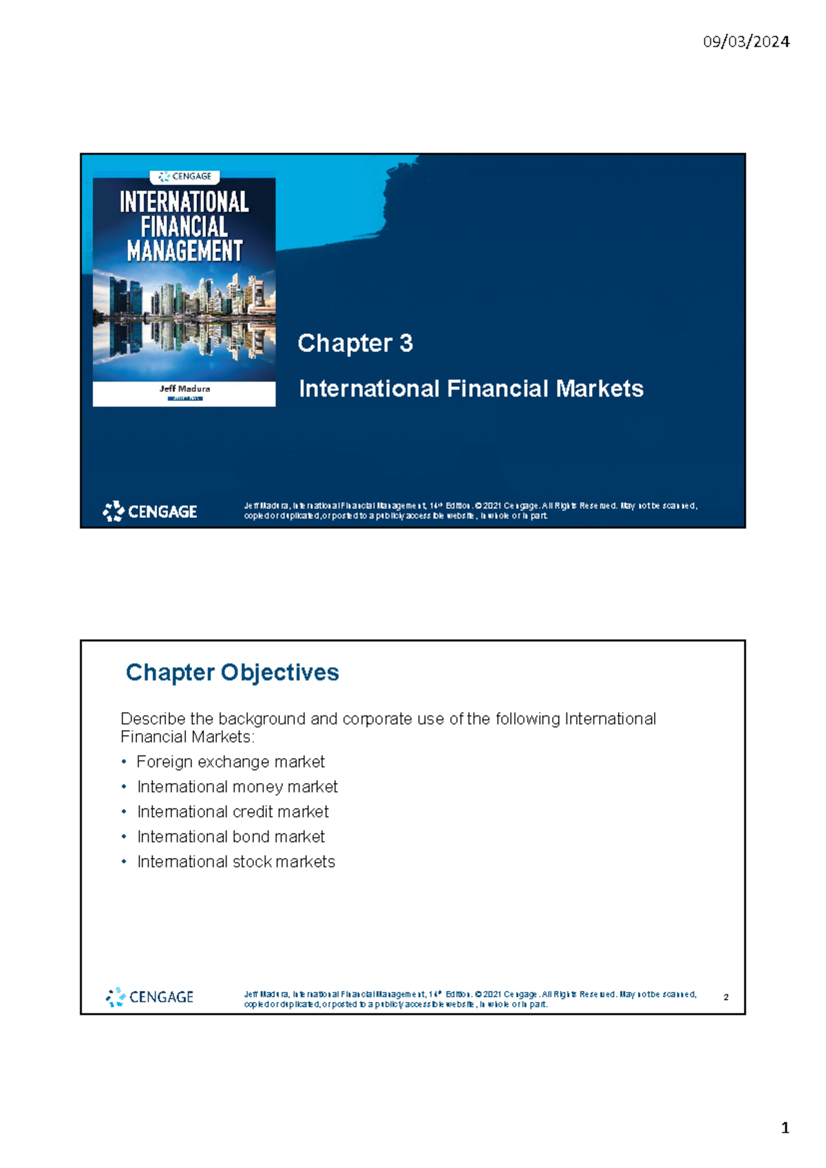 Lecture 3: Chapter 3 Overview of International Financial Markets - Studocu