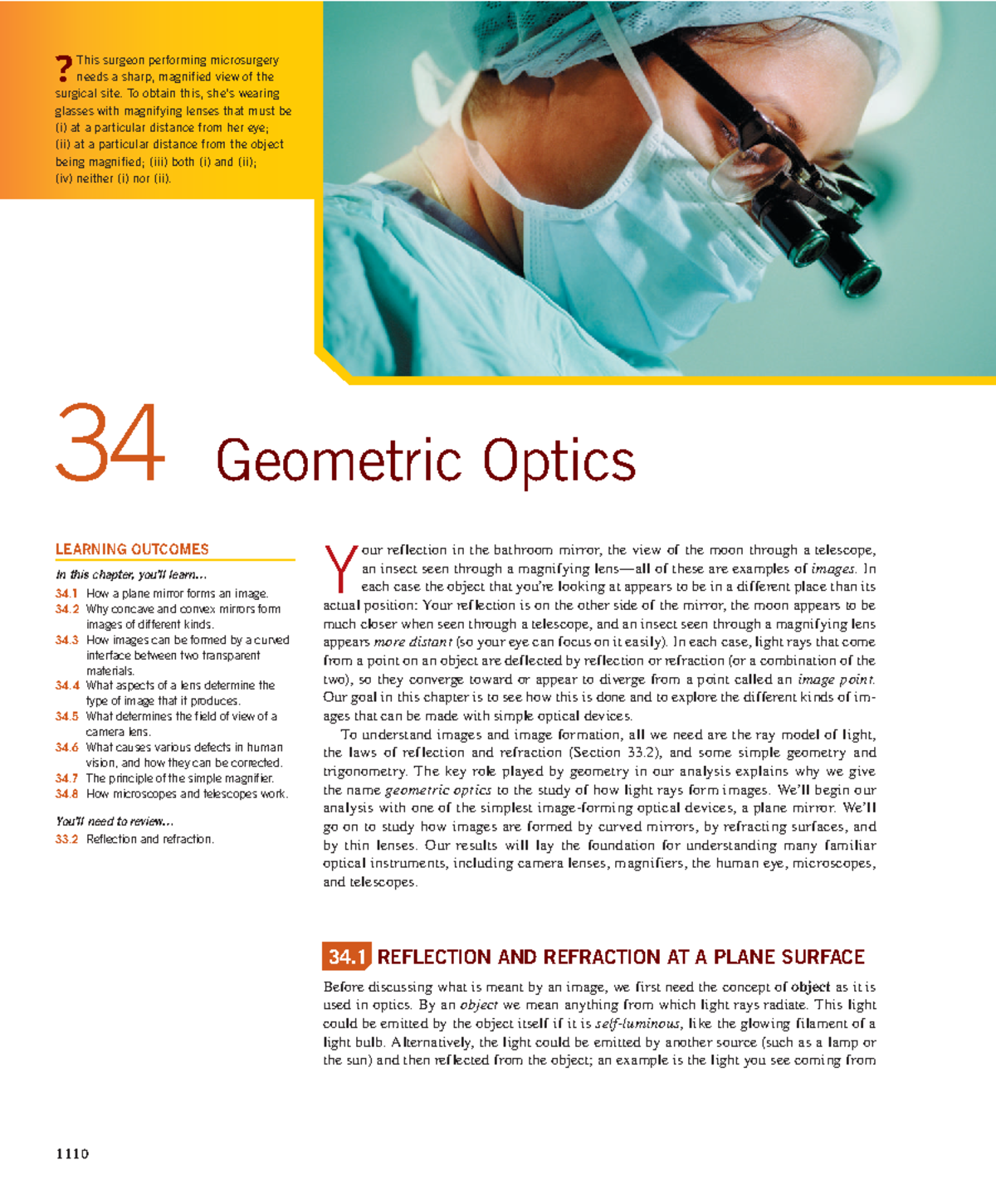 Optics Concepts and Image Formation: Chapter 34 Lecture Notes ...