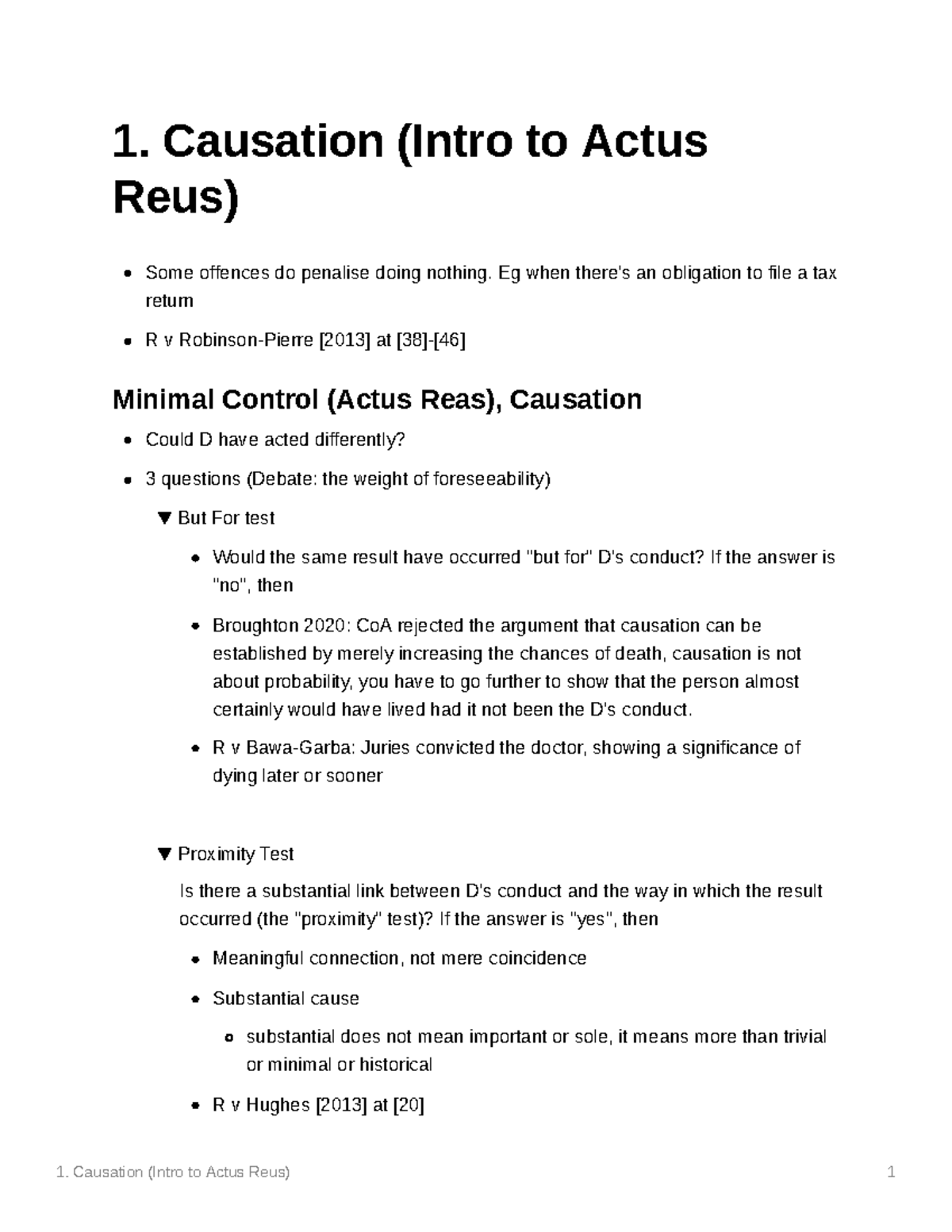 Causation in Criminal Law: Key Concepts and Cases (CRIM 101) - Studocu