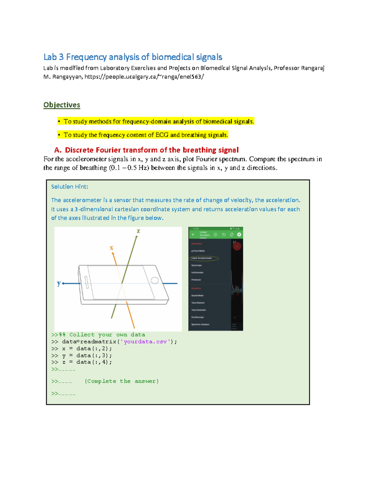 Lab 3: Frequency Analysis of Biomedical Signals - Final Exam Guide ...